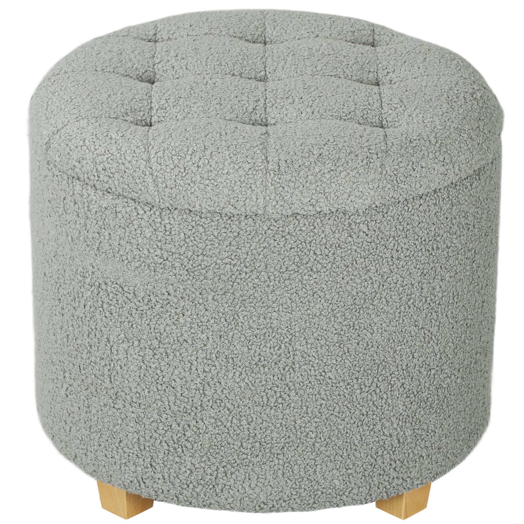 HOMCOM 31.8L Teddy Fleece Storage Ottoman - Dark Grey