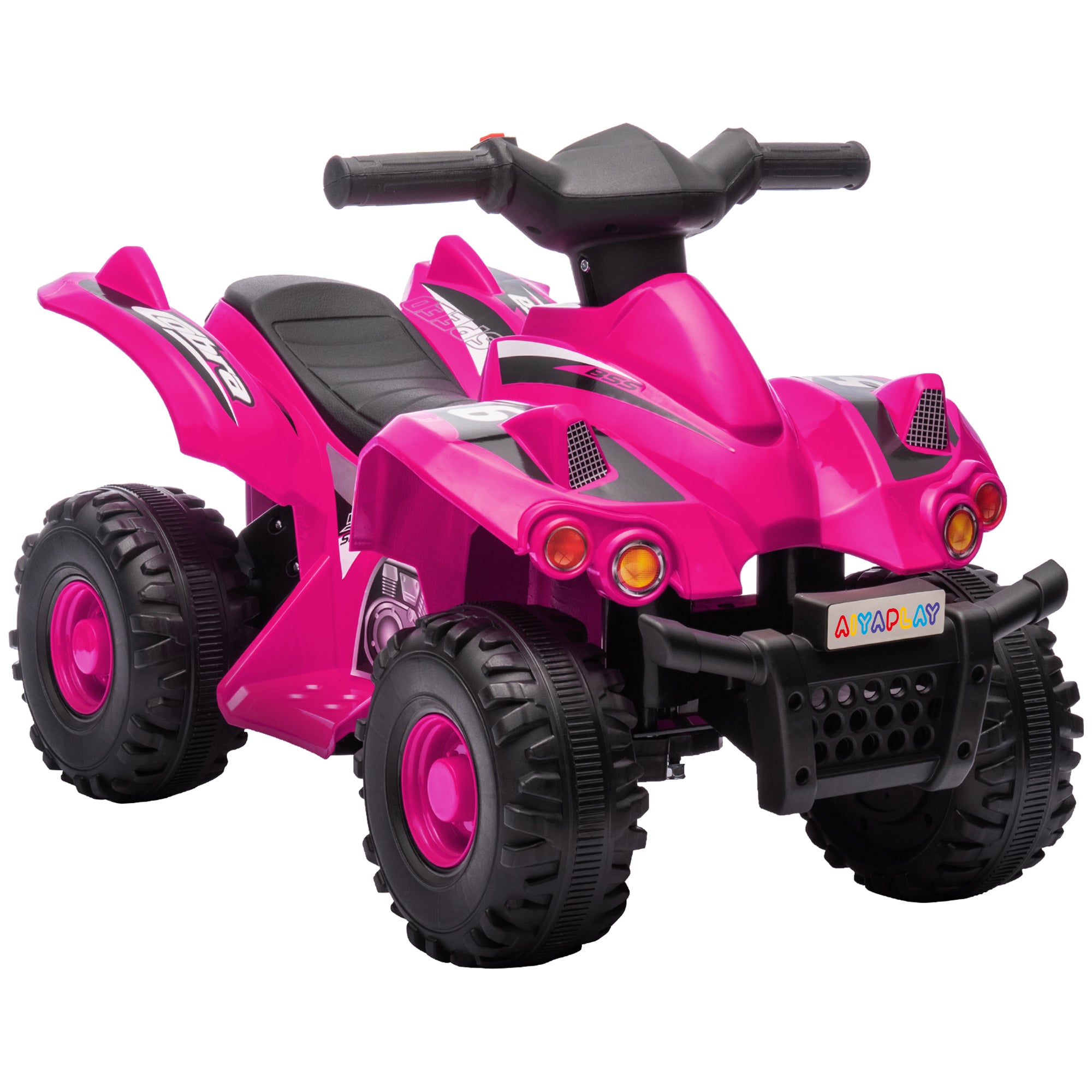 AIYAPLAY 6V Kids Electric Quad Bike w/ Music, Forward Function, for 2-6 Years, Pink - North Peak Garden Furniture