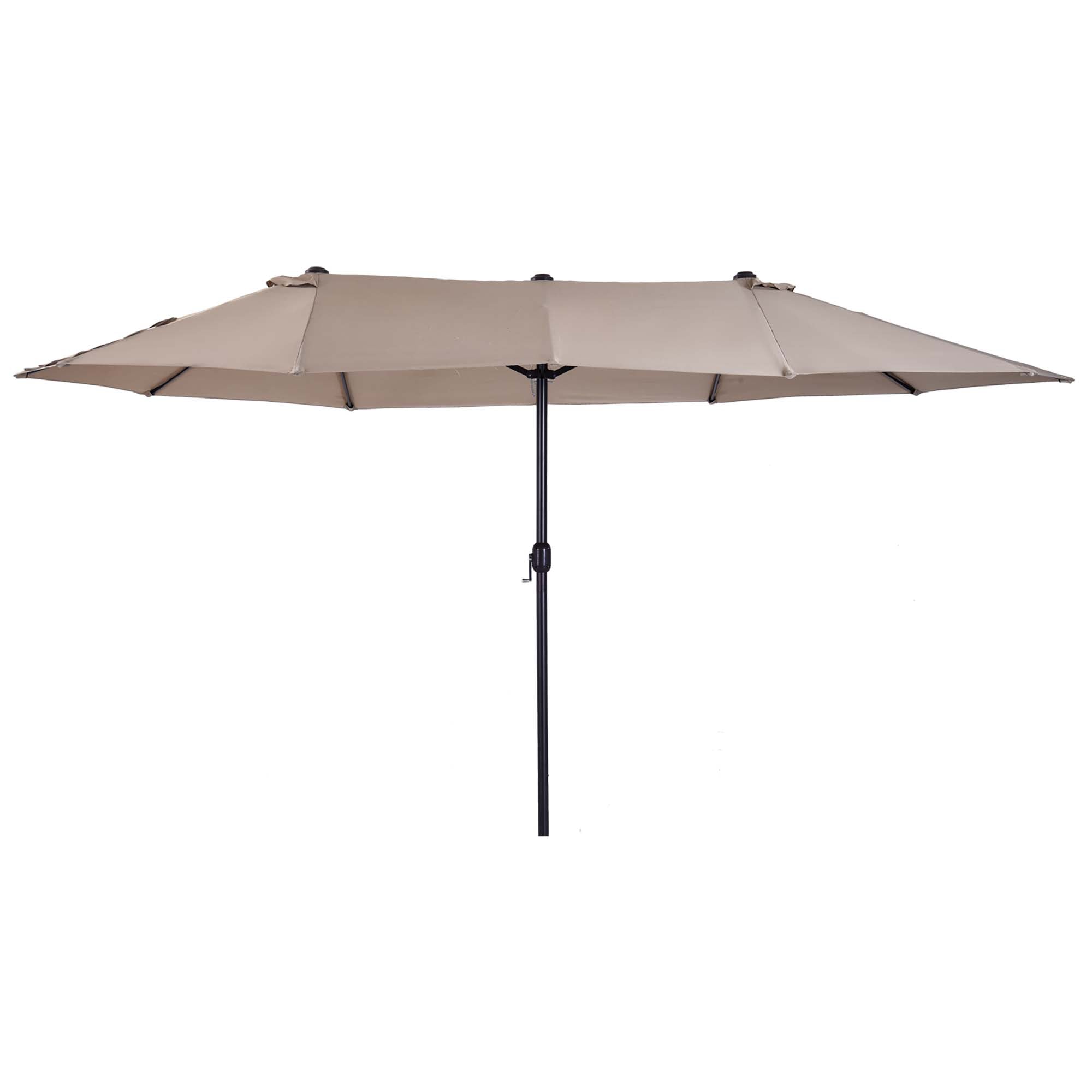 Outsunny 4.6m Double-Sided Patio Parasol Sun Umbrella-Tan - North Peak Garden Furniture
