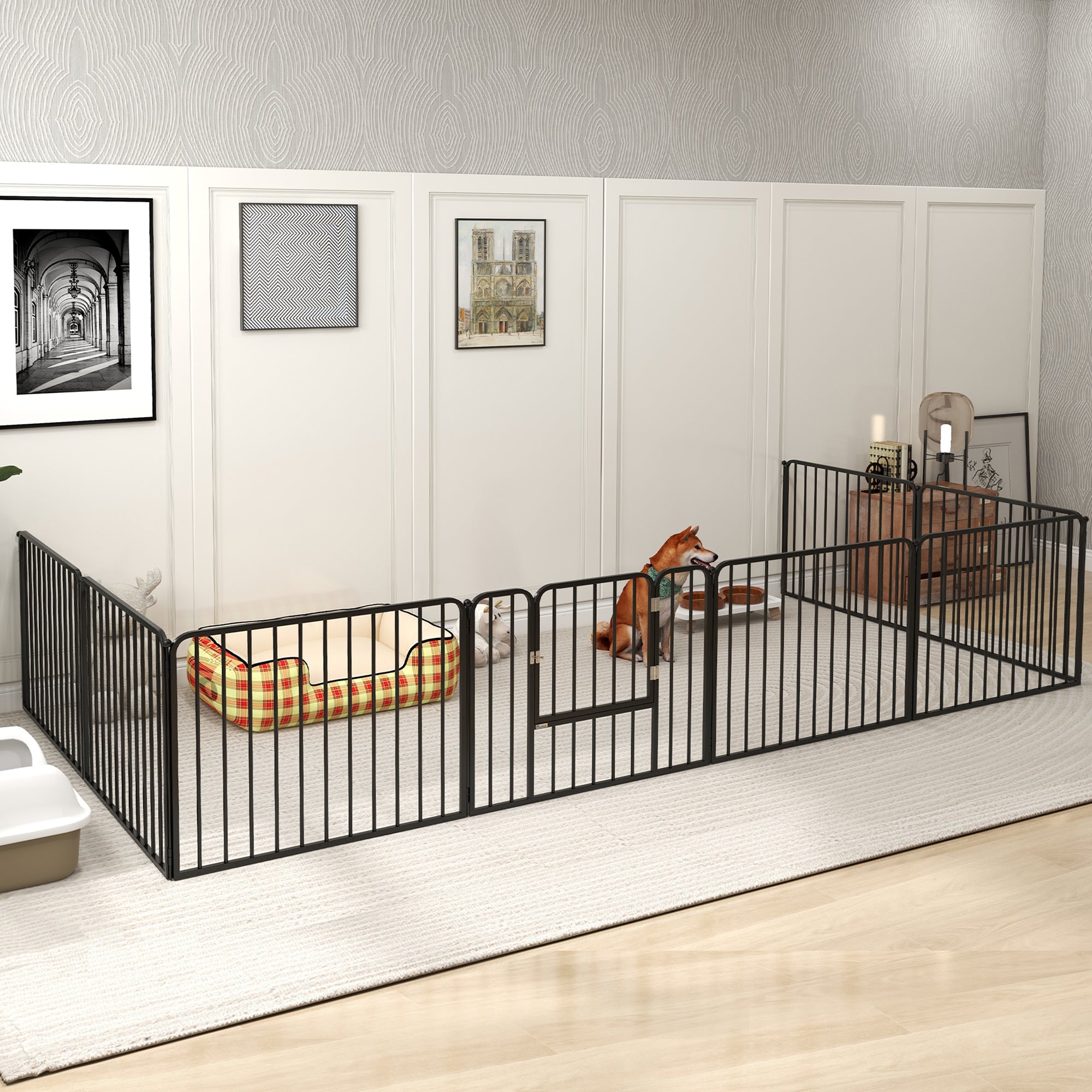PawHut 60cm 8 Panels Heavy Duty Dog Pen, Pet Playpen for Indoors, Outdoors, Small Dogs - North Peak Garden Furniture