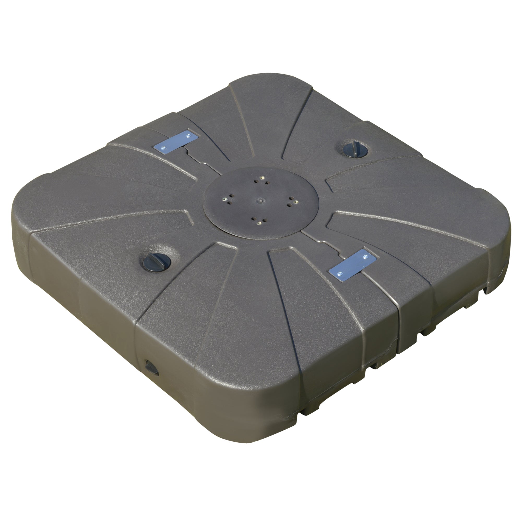 Outsunny Square Cantilever Patio Parasol Base Water or Sand Filled Stand with Wheels Heavy-Duty, Coffee - North Peak Garden Furniture