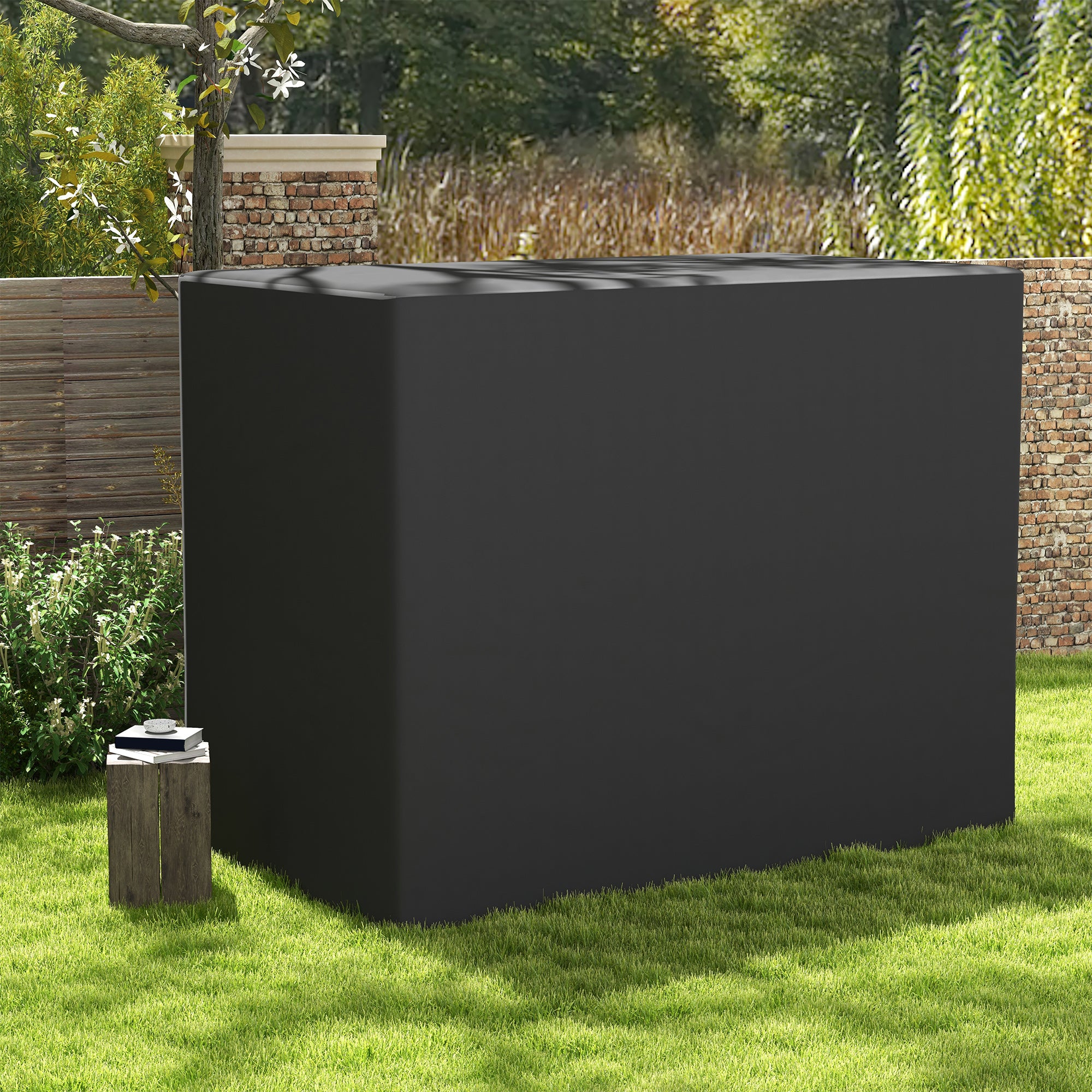 Outsunny 3-Seat Outdoor Garden Swing Chair Protective Cover Water UV Resistant, 240L x 133Wcm, Dark Grey - North Peak Garden Furniture