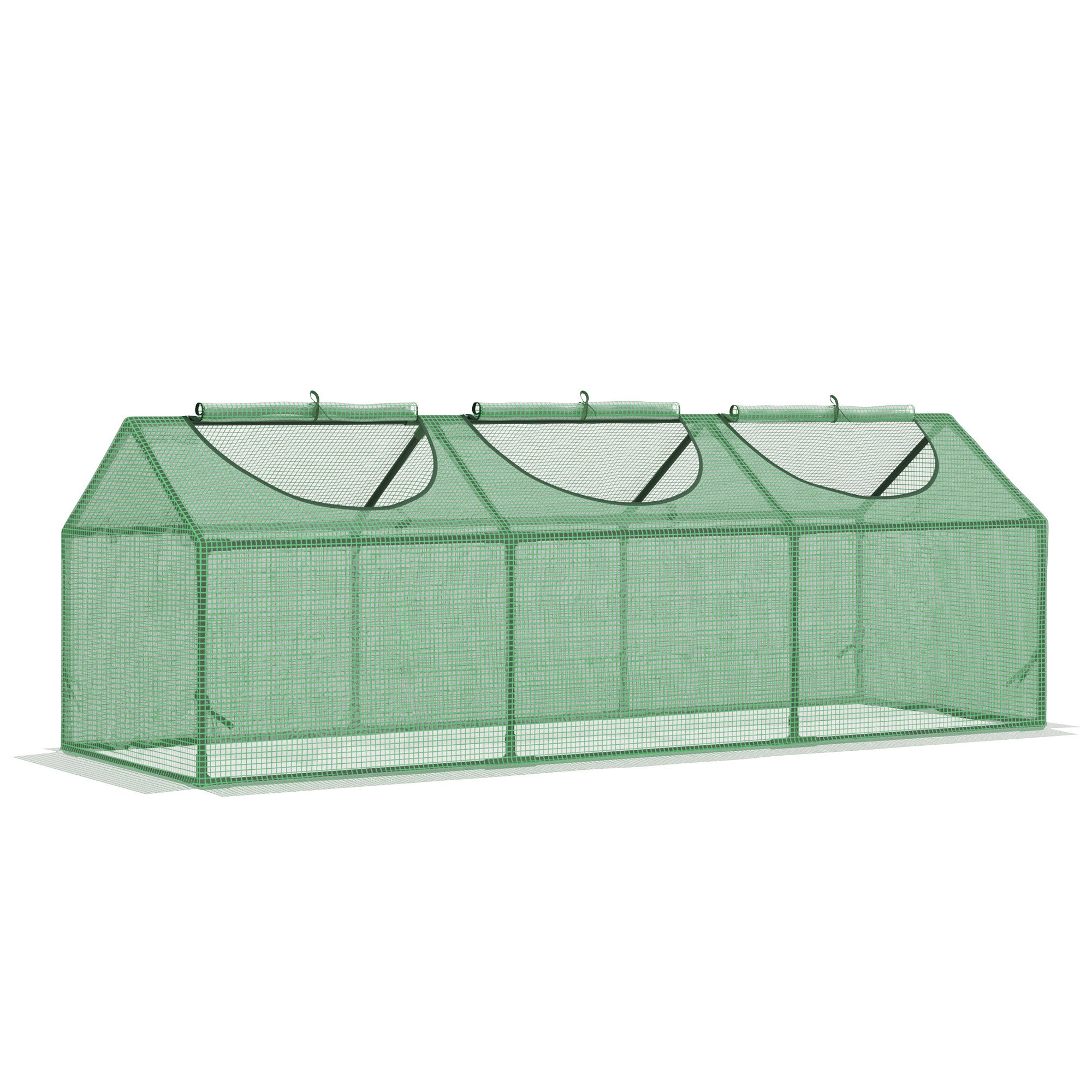 Outsunny Mini Greenhouse, Small Plant Grow House for Outdoor with Durable PE Cover, Observation Windows, 180 x 60 x 60 cm, Green - North Peak Garden Furniture