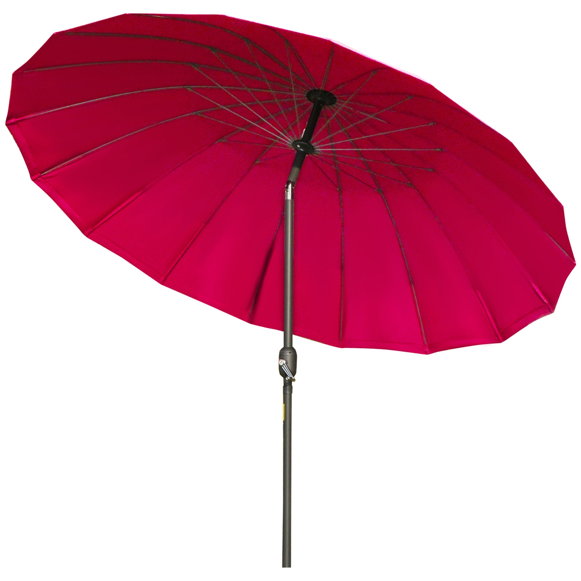 Outsunny 2.5m Shanghai Garden Parasol Umbrella with Crank & Tilt, Adjustable Outdoor Sun Shade, Red - North Peak Garden Furniture