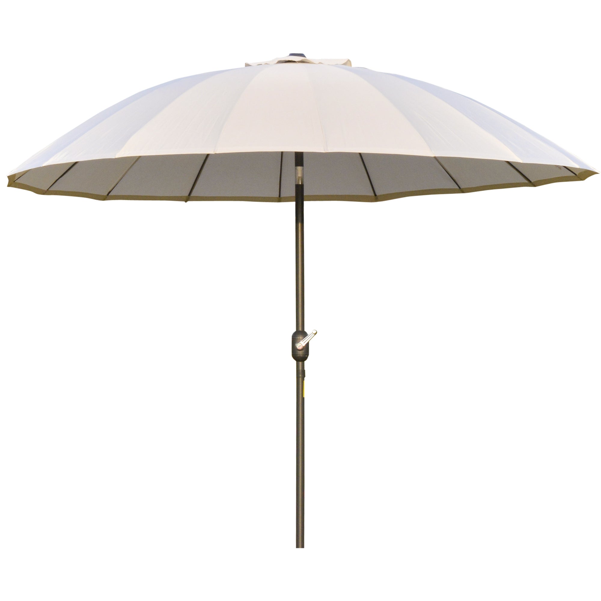 Outsunny 2.5m Shanghai Garden Parasol Umbrella with Crank & Tilt, Adjustable Outdoor Sun Shade, Off-White - North Peak Garden Furniture