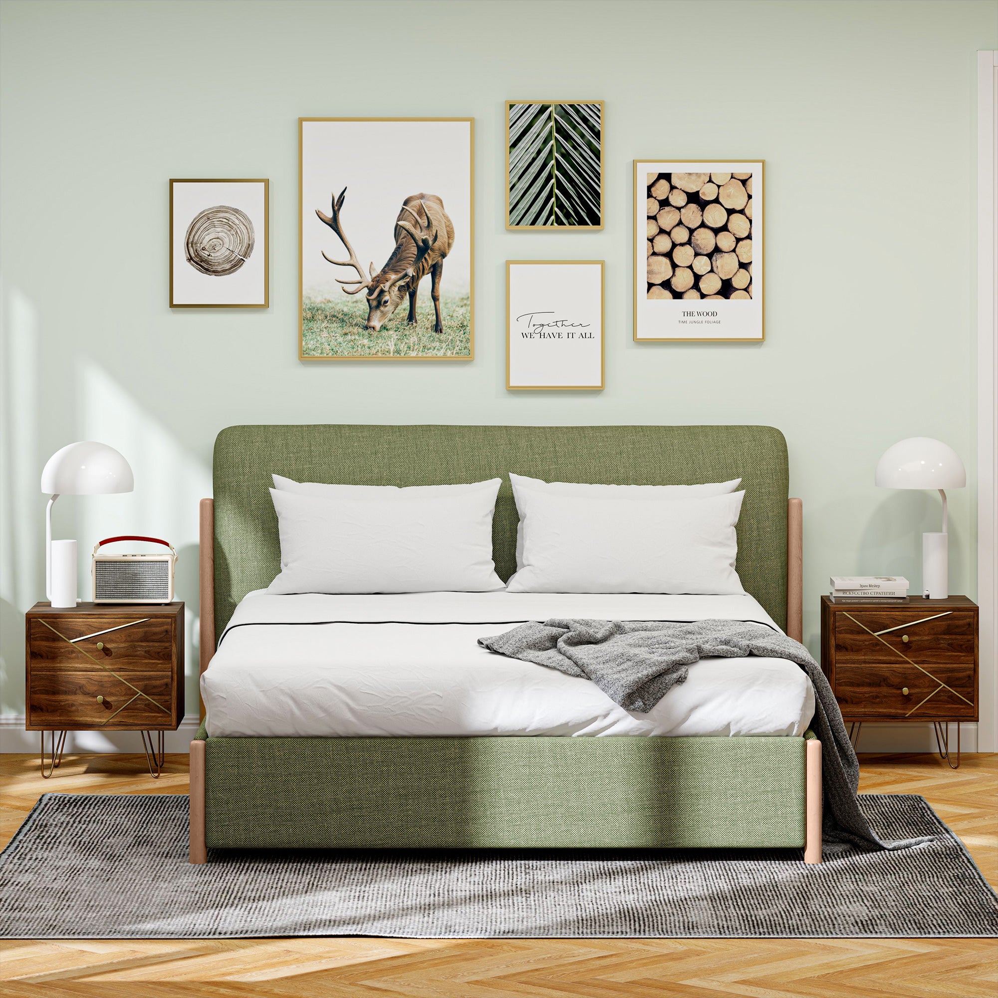 HOMCOM Bedside Tables Set of 2, Modern Side Table Set with 2 Drawers and Steel Hairpin Legs, Nightstand for Bedroom, Brown Wood Grain - North Peak Garden Furniture