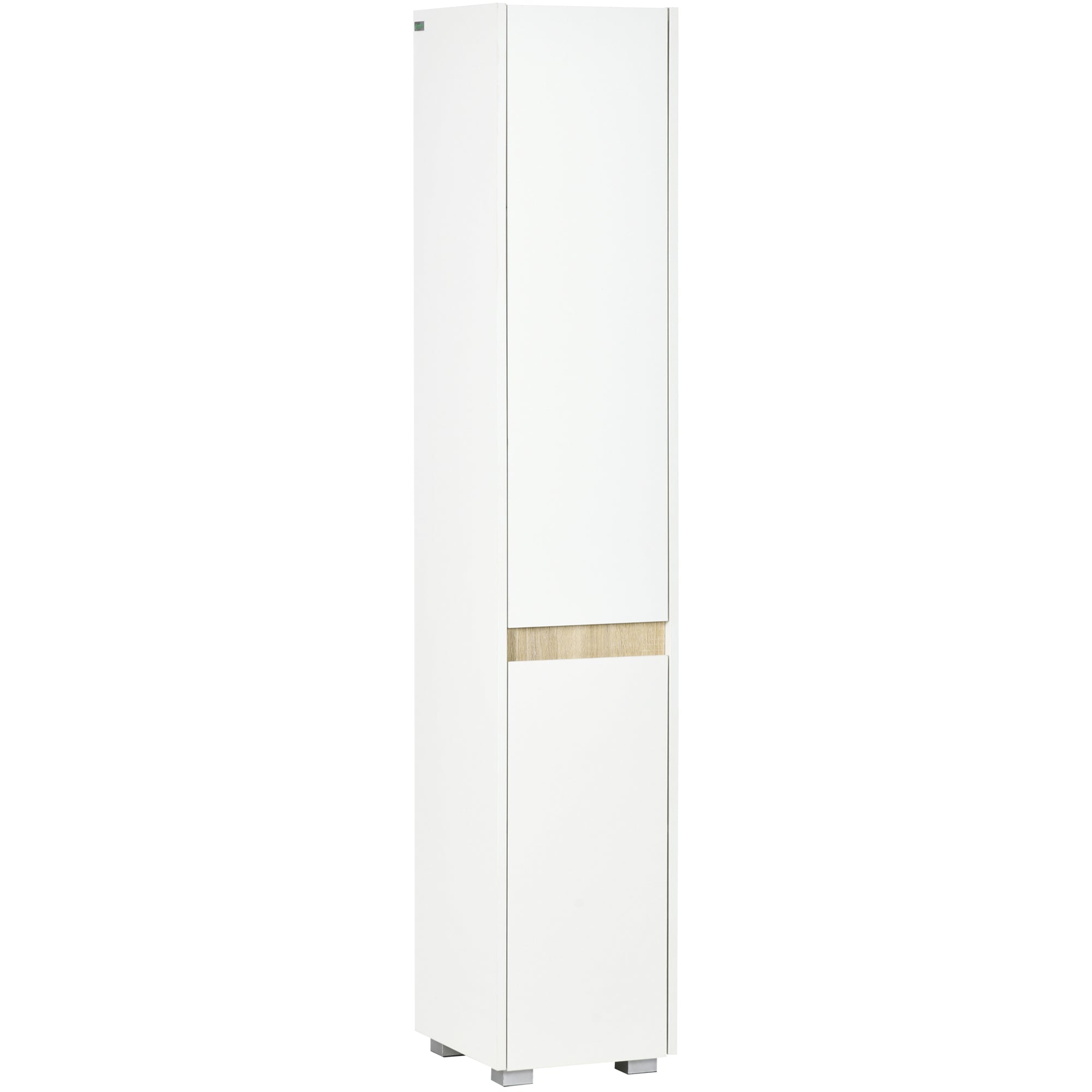 kleankin Tall Bathroom Cabinet with Adjustable Shelves, 5-Tier Modern Freestanding Tallboy with Storage Cabinets, White - North Peak Garden Furniture