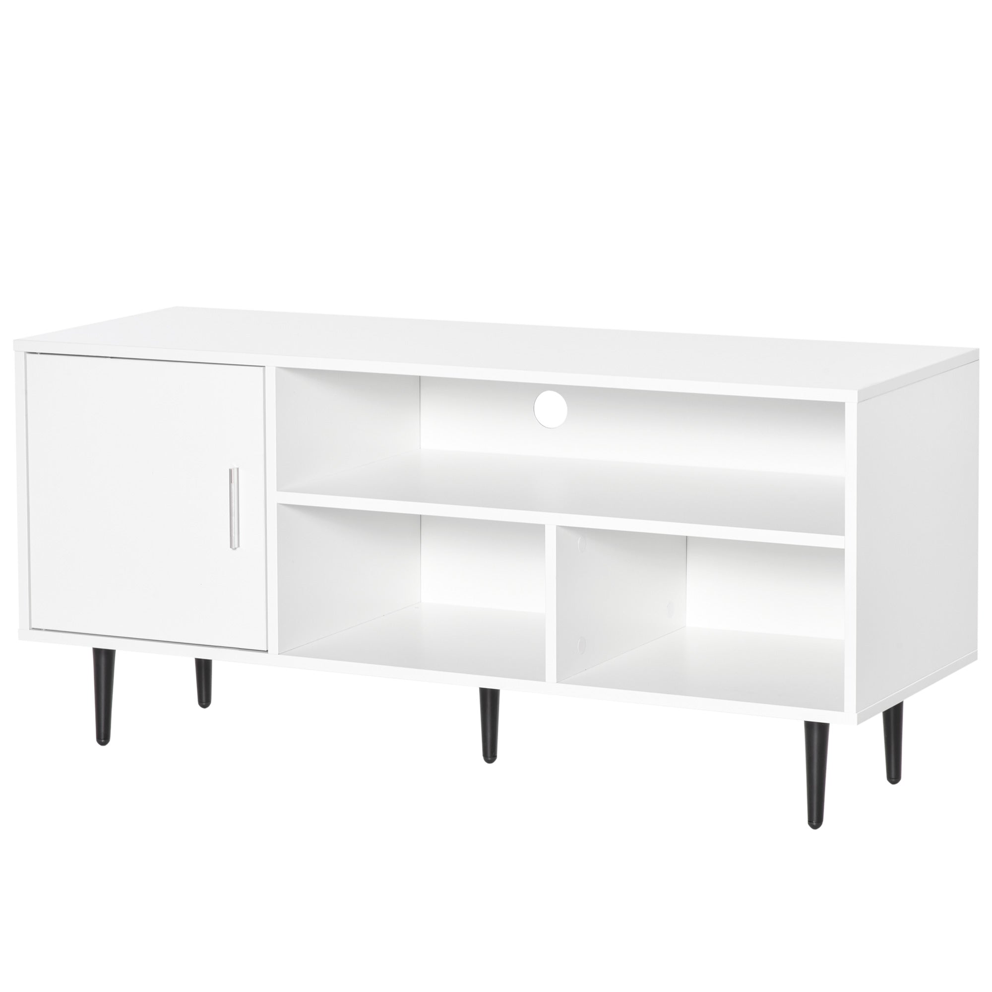 HOMCOM TV Stand Cabinet for TVs up to 60 Inches - White - North Peak Garden Furniture