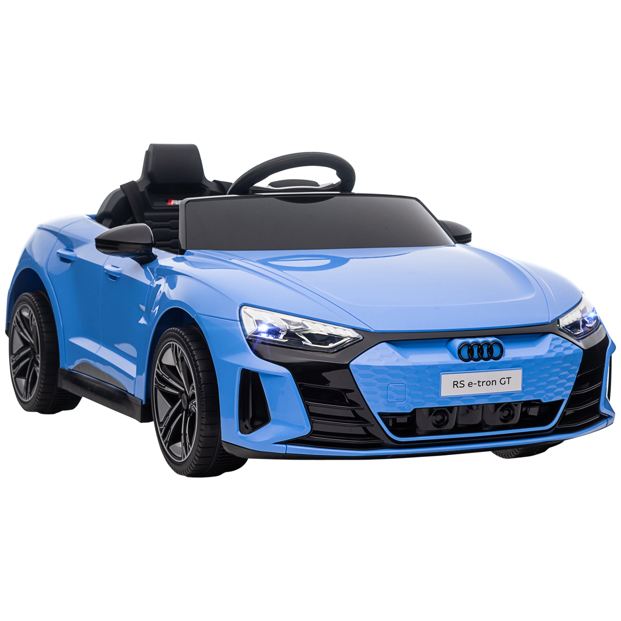 HOMCOM Audi Licensed 12V Kids Electric Ride-On, with Remote Control, Suspension System, Lights, Music, Motor - Blue - North Peak Garden Furniture