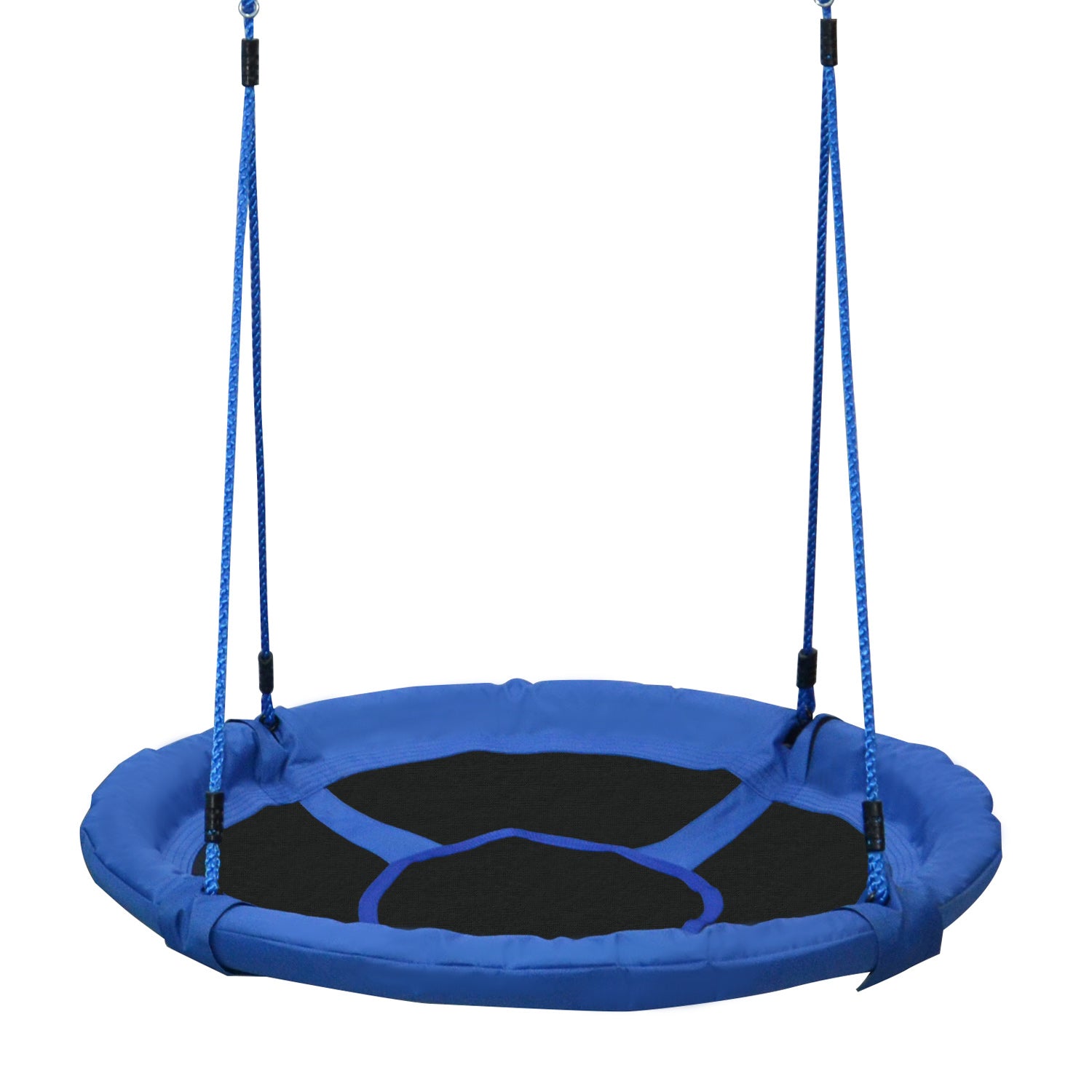 HOMCOM Kid Nest Swing Seat Saucer Tree Swing 40 Inch/100cm for Outdoor Indoor Blue - North Peak Garden Furniture