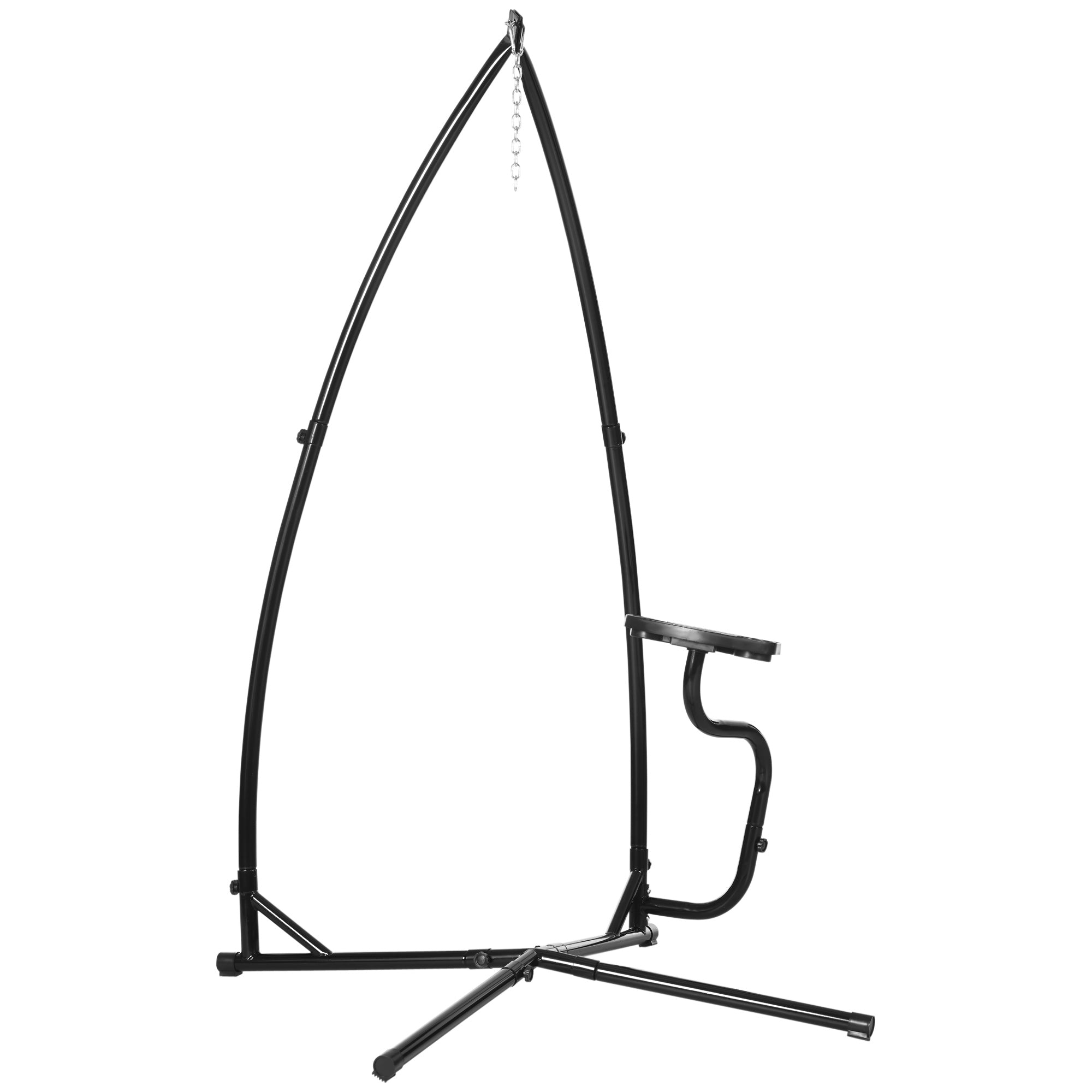 Outsunny Hammock Chair Stand Only Construction Heavy Duty Metal C-Stand for Hanging Hammock Chair Porch Swing Indoor or Outdoor Use - North Peak Garden Furniture