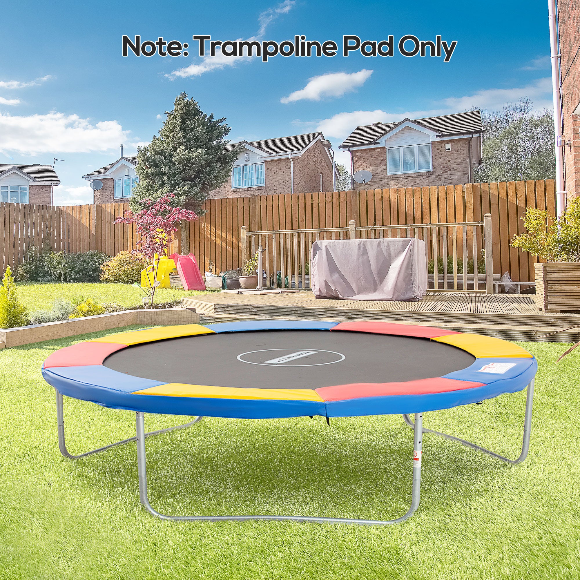 HOMCOM 10FT Trampoline Pad, Φ305cm Trampoline Accessories Surround Safety Pad Foam Padding Pads Replacement Spare, Multi-Colour