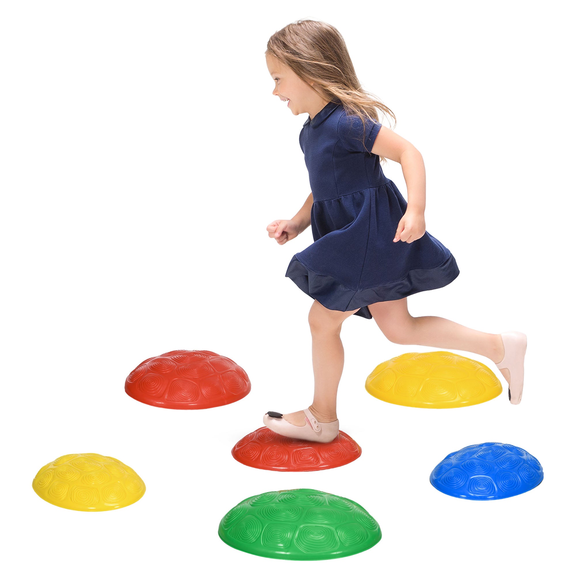 ZONEKIZ Six-Piece Kids Stepping Stones, with Non-Slip Mats, Balance River Stones - North Peak Garden Furniture