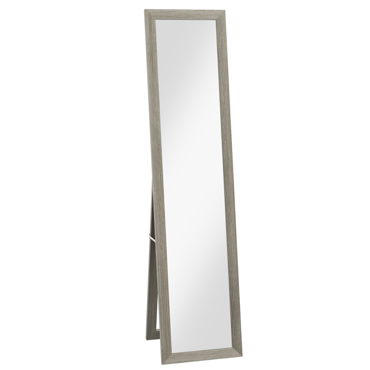 HOMCOM Full Length Mirror, 37 x 157 cm, Hanging or Freestanding, Rectangular Full Body Mirror for Living Room, Bedroom, Grey