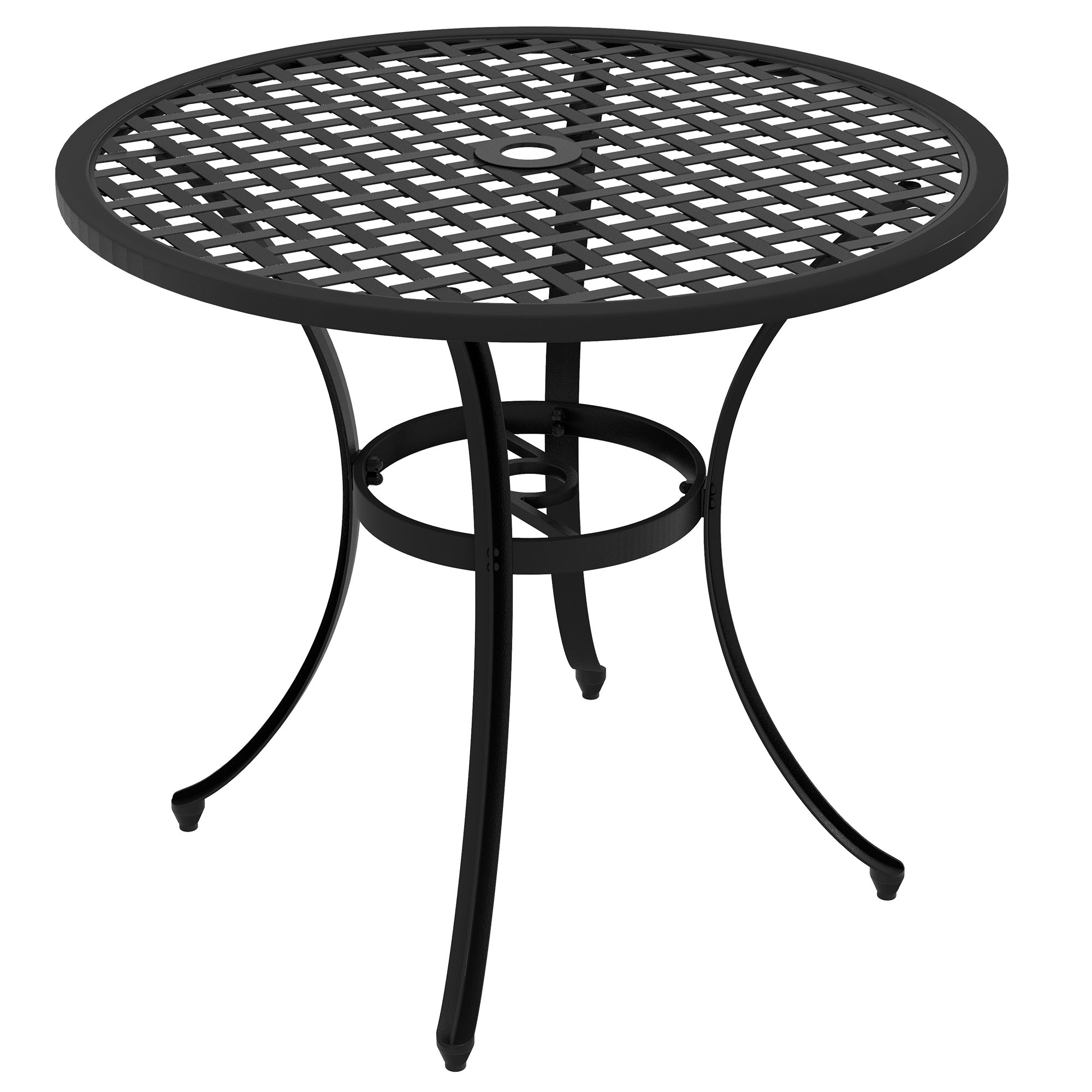 Outsunny Round Aluminium Table, with ⌀50mm Parasol Hole - North Peak Garden Furniture