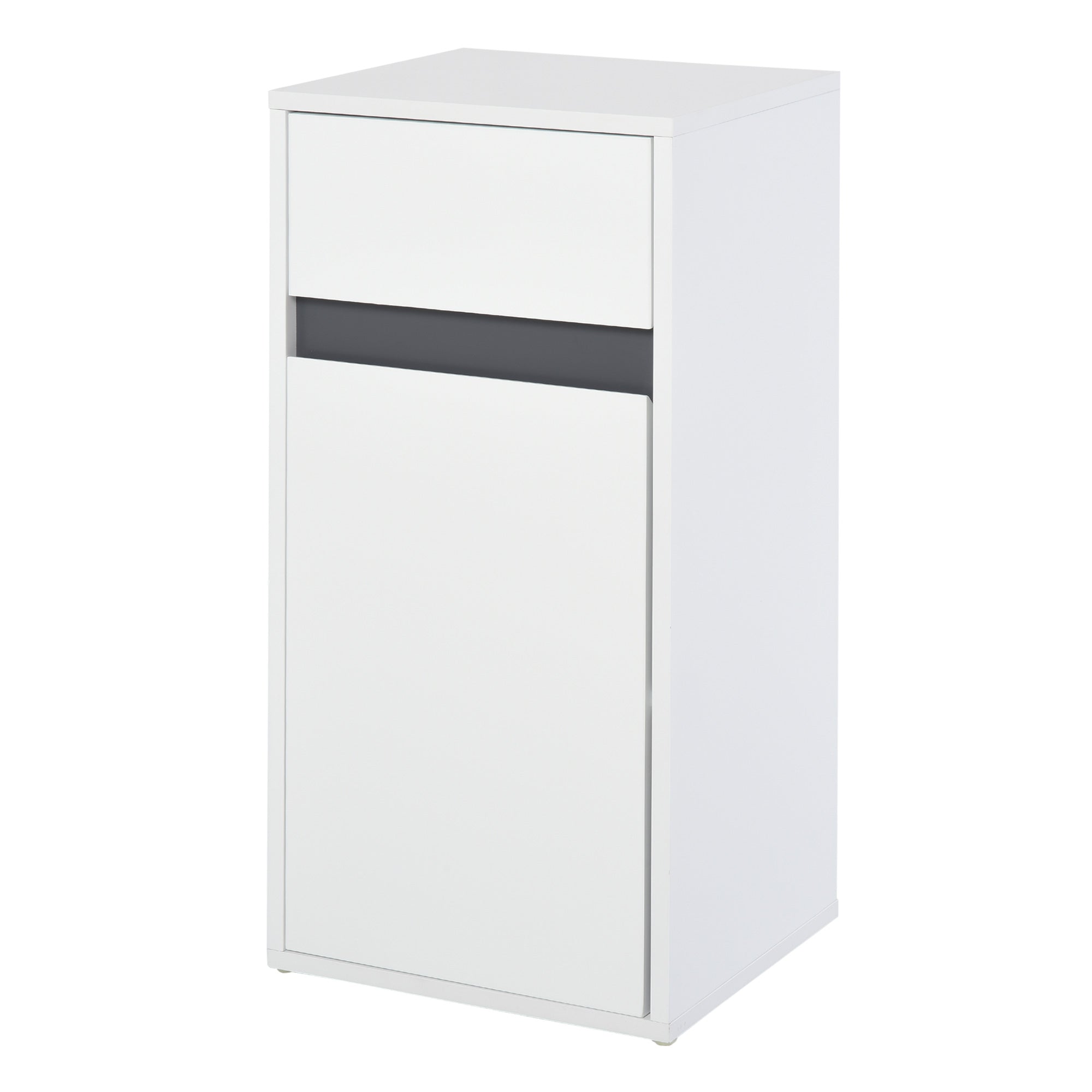 HOMCOM MDF Tri-Compartment Bathroom Storage Cabinet White - North Peak Garden Furniture