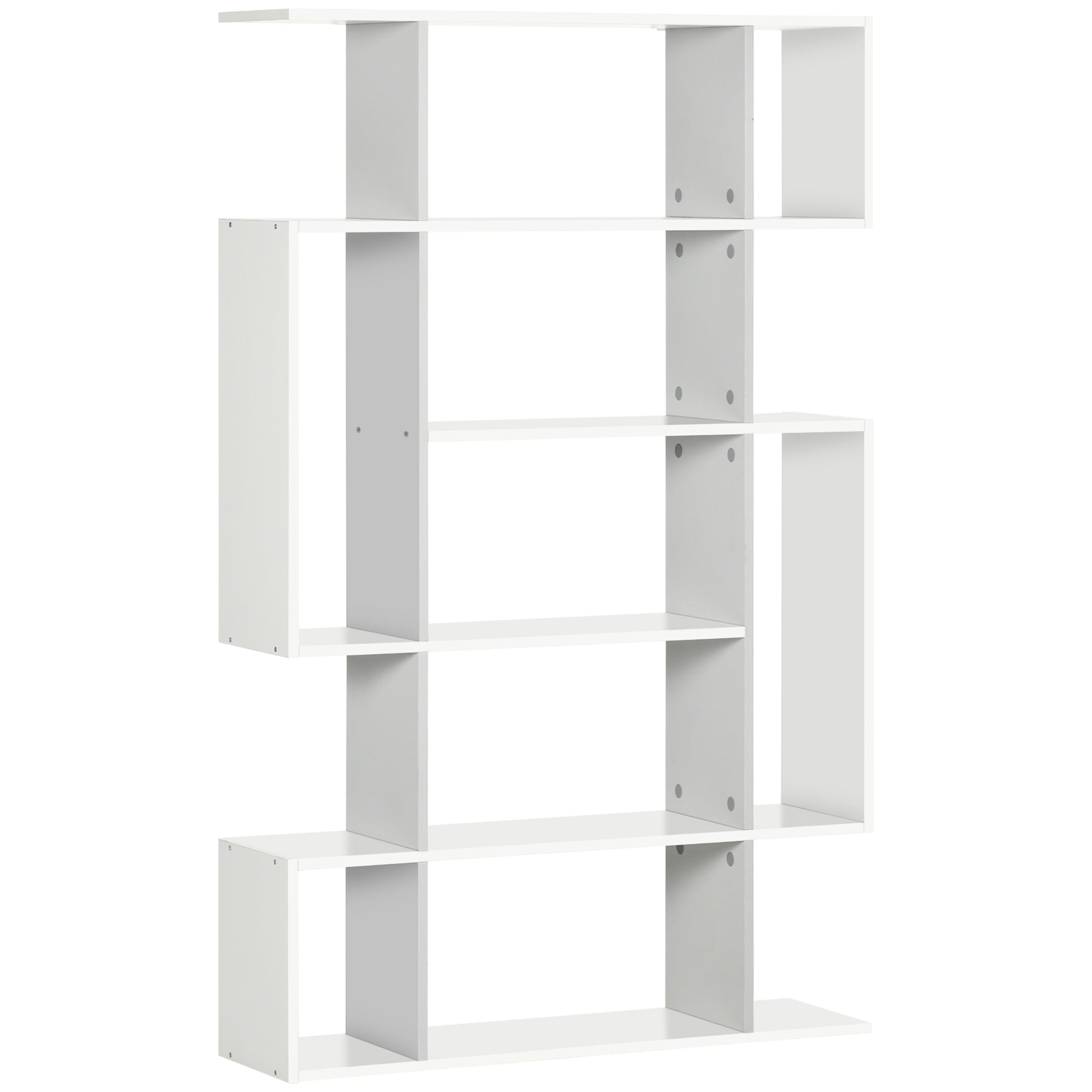 HOMCOM 5-Tier Bookshelf, Modern Bookcase with 13 Open Shelves, Freestanding Decorative Storage Shelving for Home Office and Study, White - North Peak Garden Furniture
