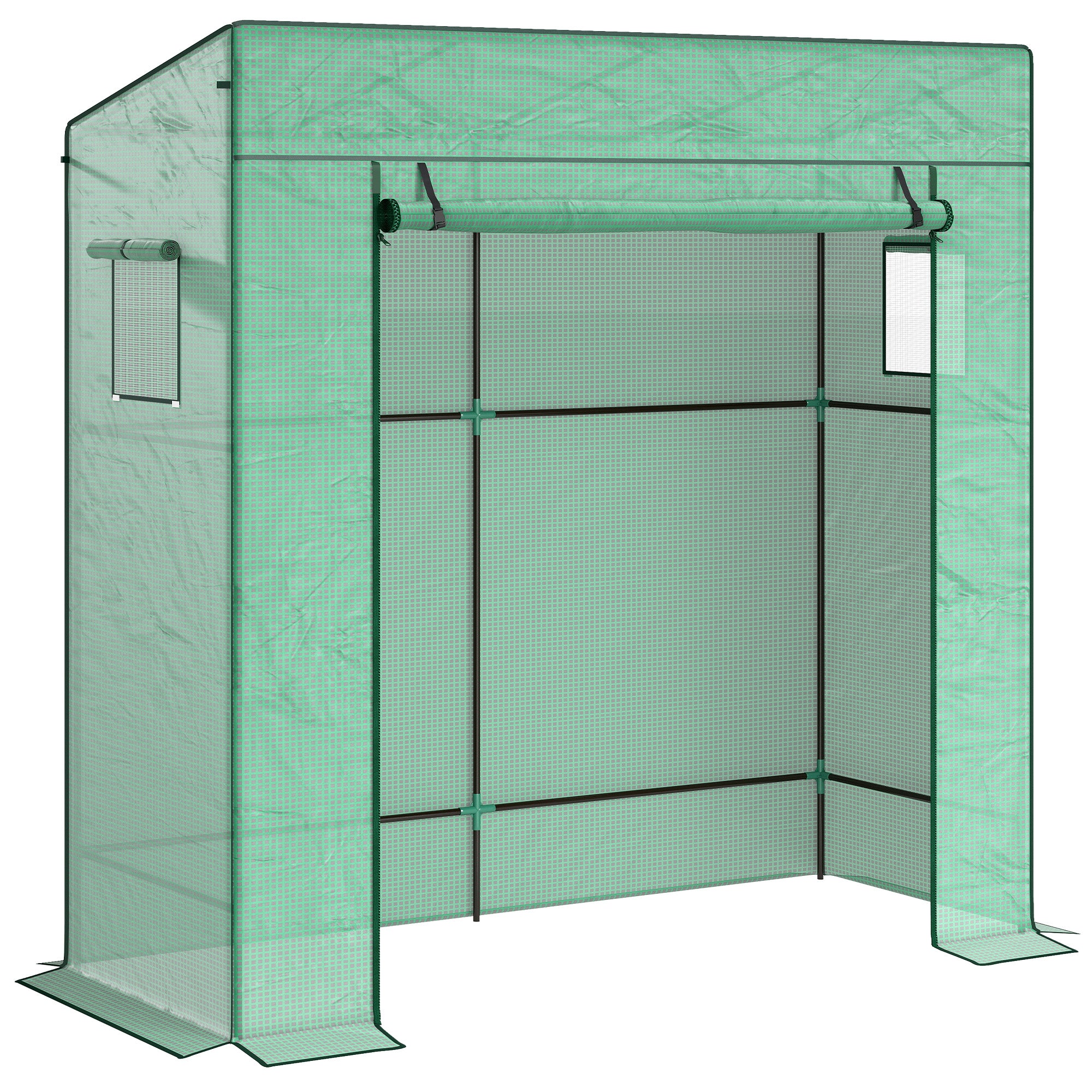 Outsunny 77 x 196cm Walk-In Greenhouse, with Accessories