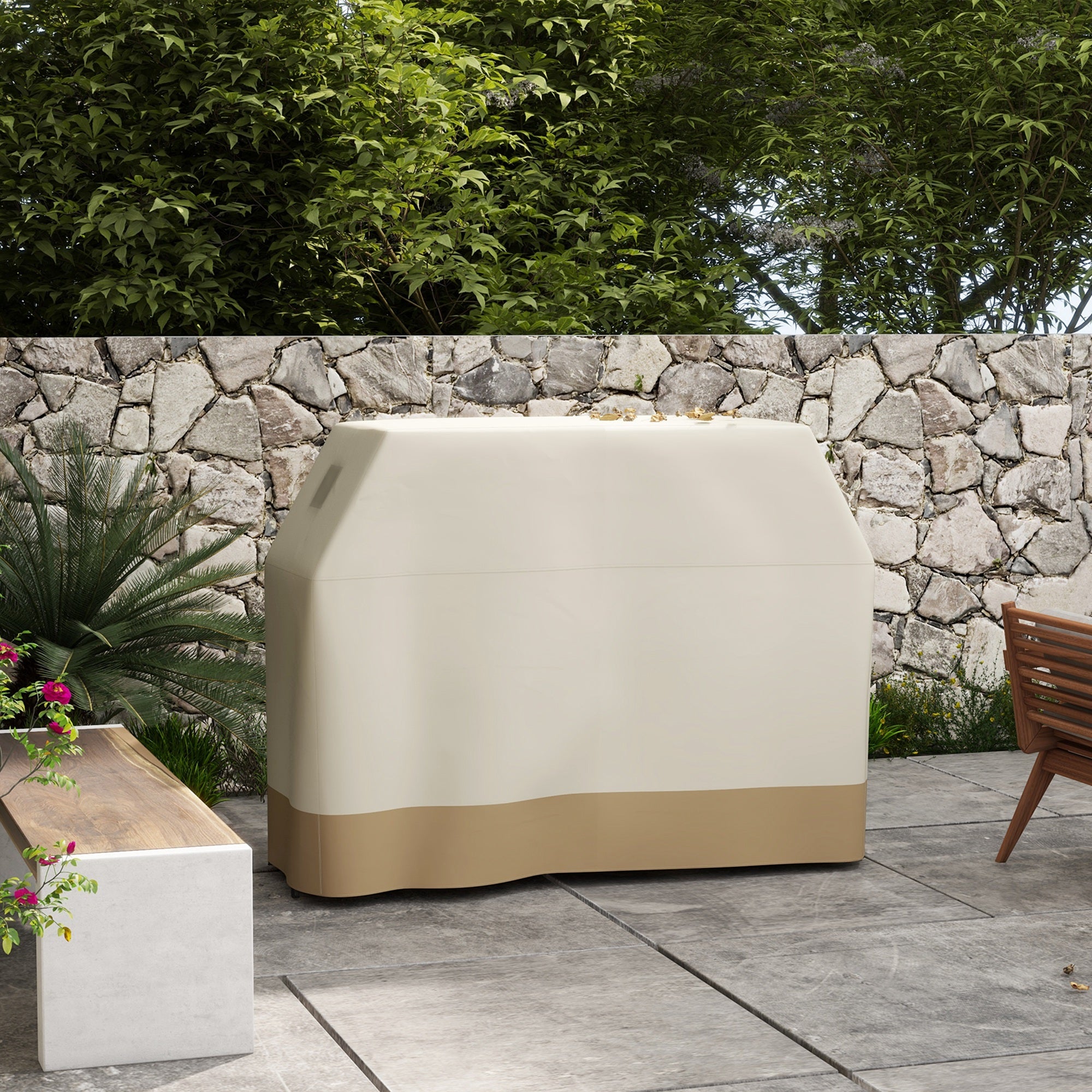 Outsunny 66W x 152Lcm PU Coated Protective Grill Cover - Beige - North Peak Garden Furniture