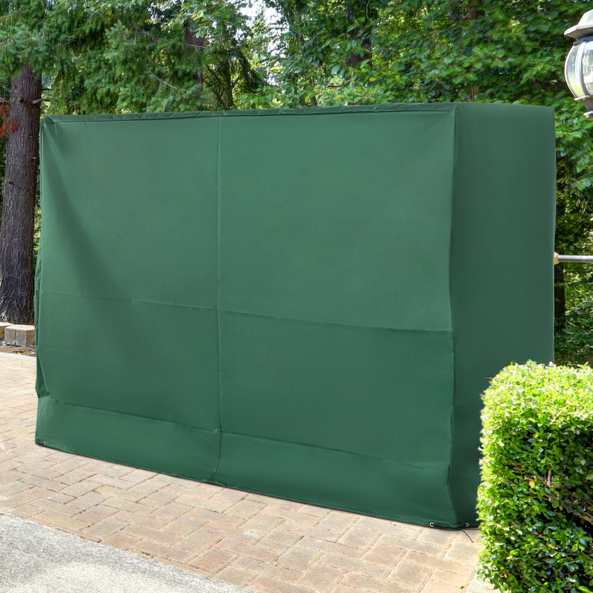 Outsunny 3-Seat Outdoor Garden Swing Chair Protective Cover Water UV Resistant, 240L x 133Wcm, Green - North Peak Garden Furniture