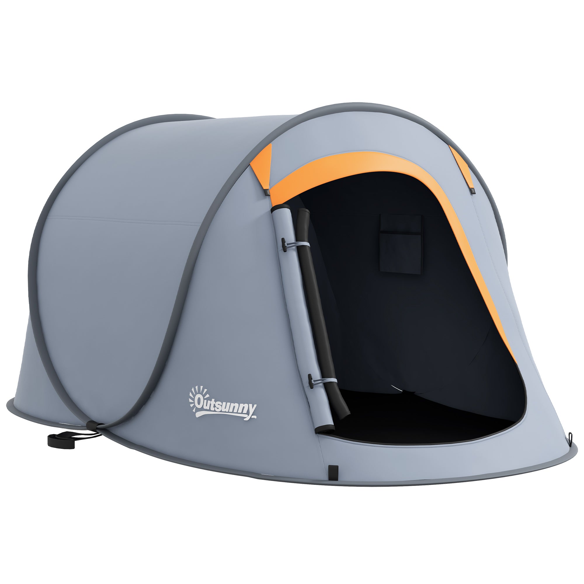 Outsunny Two-Man Pop-Up Dome Tent, with Accessories - Grey - North Peak Garden Furniture