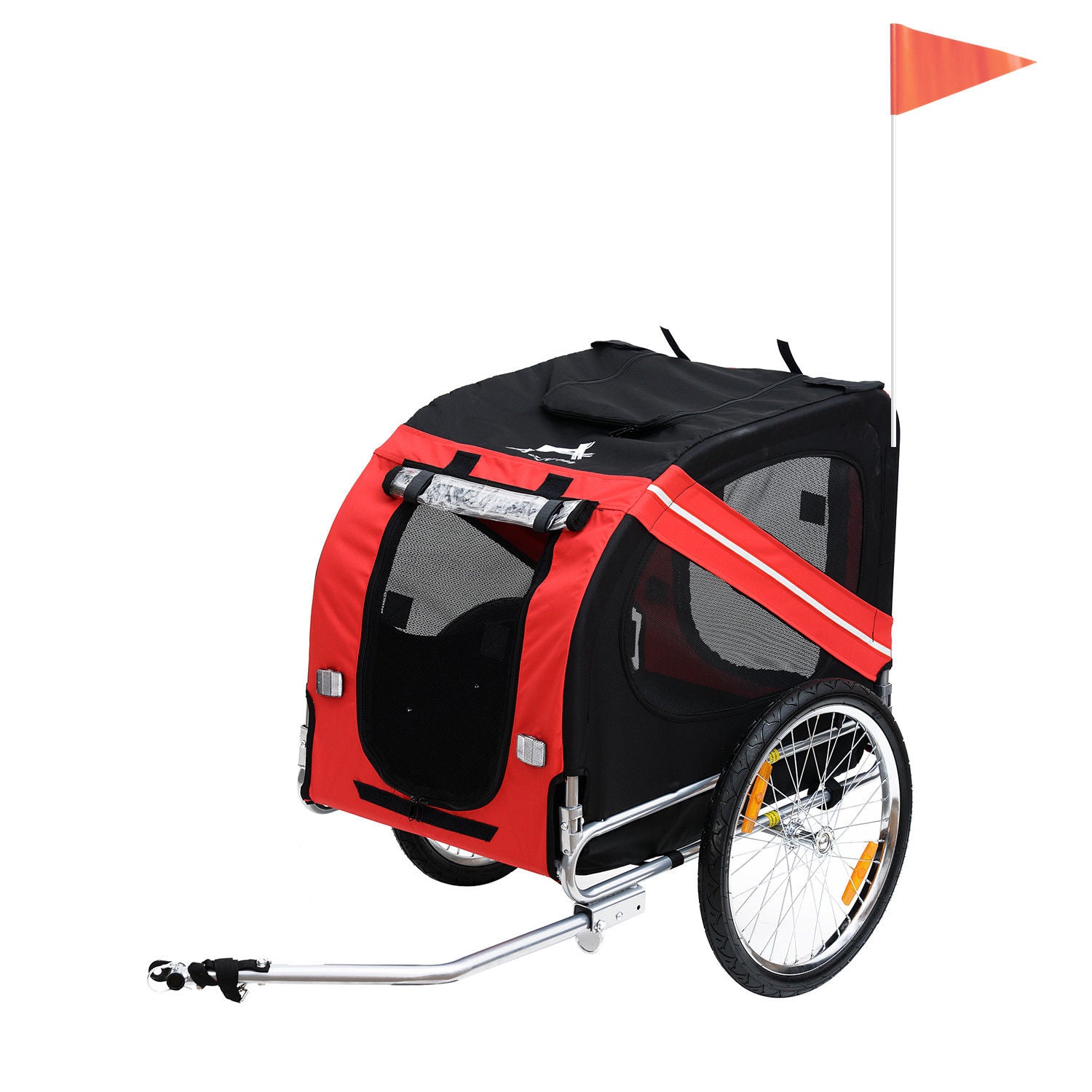 Pawhut Bicycle Pet Trailer in Steel Frame-Red/Black - North Peak Garden Furniture
