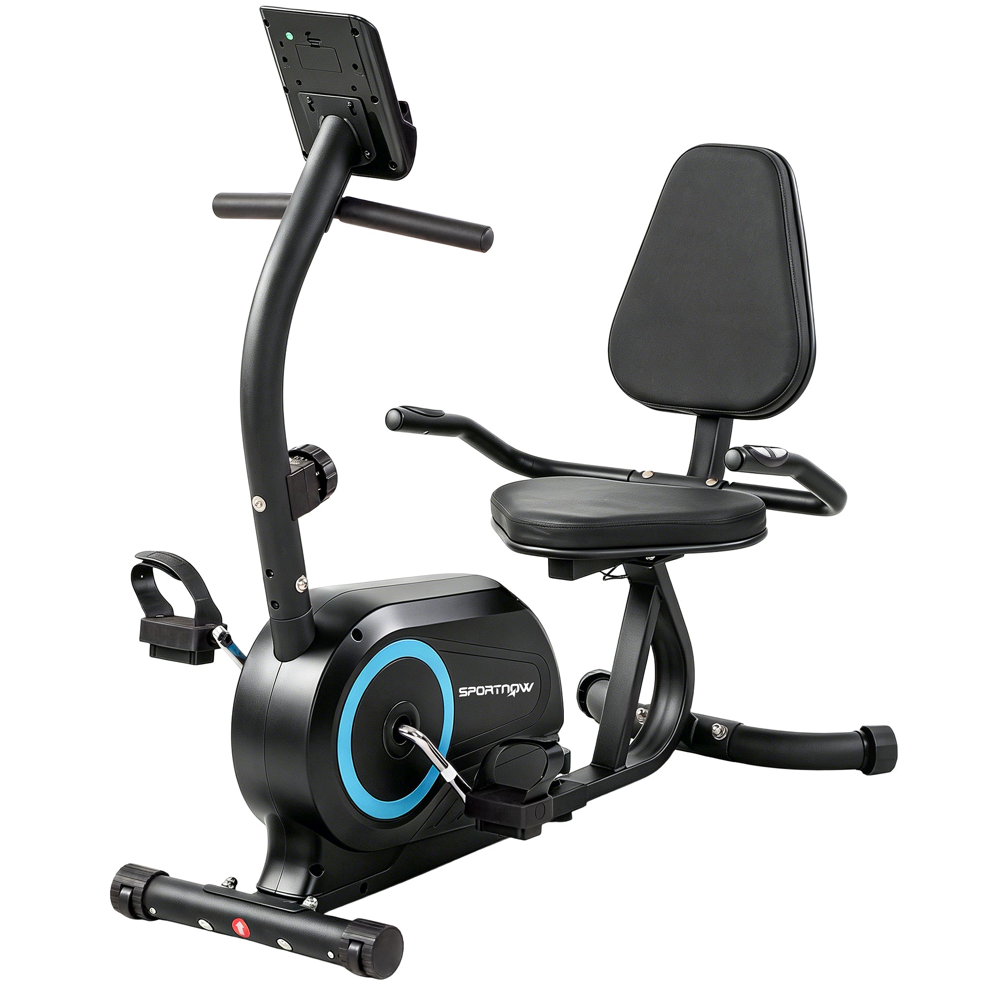 SPORTNOW Recumbent Exercise Bike for Home, Stationary Bike with Bluetooth, App Connectivity, Quiet 8-Level Magnetic Resistance