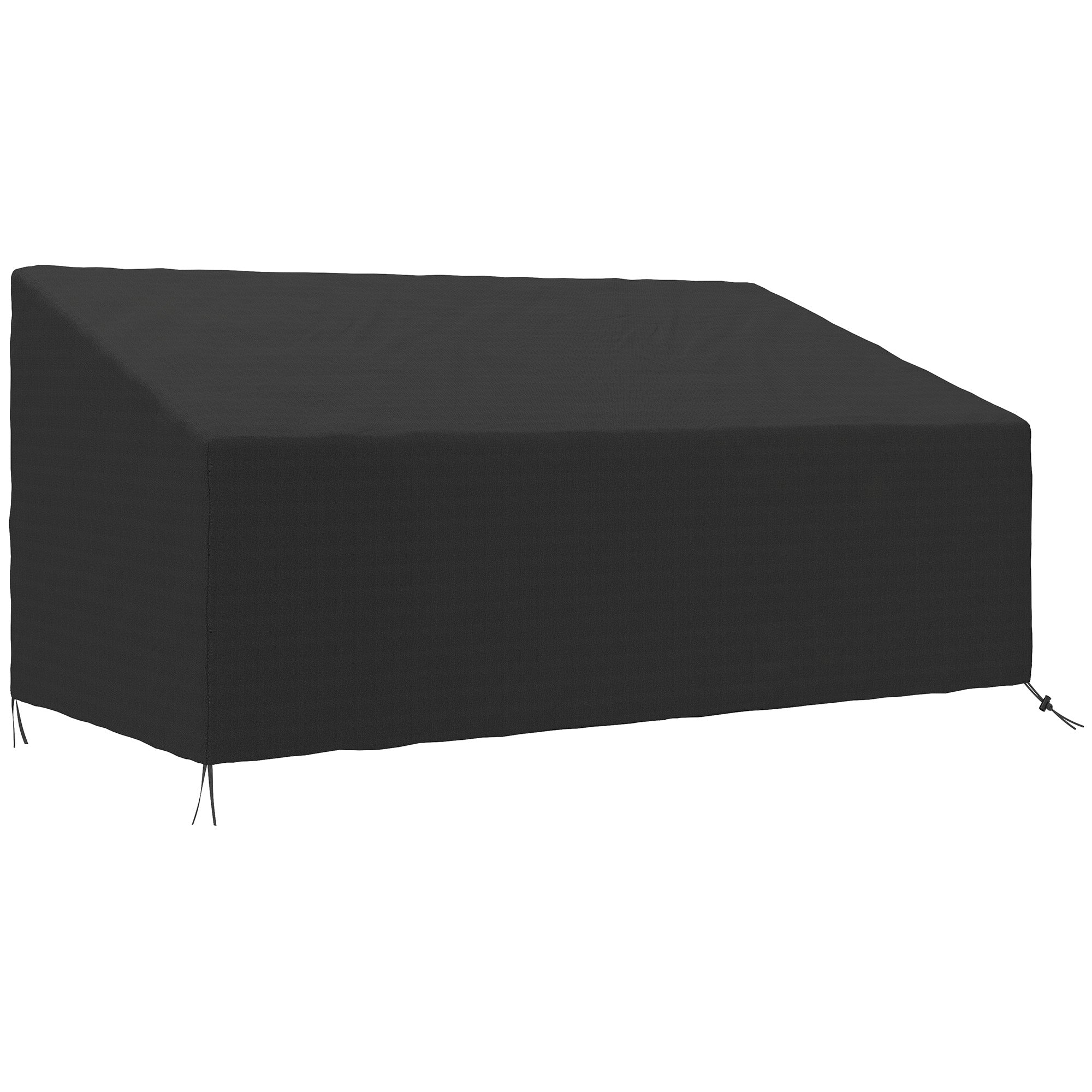 Outsunny 600D Oxford Cloth Garden Furniture Cover Waterproof, 3 Seater Sofa Protector for Patio, Outdoor, Black, 218 x 111 x 63-101 cm - North Peak Garden Furniture