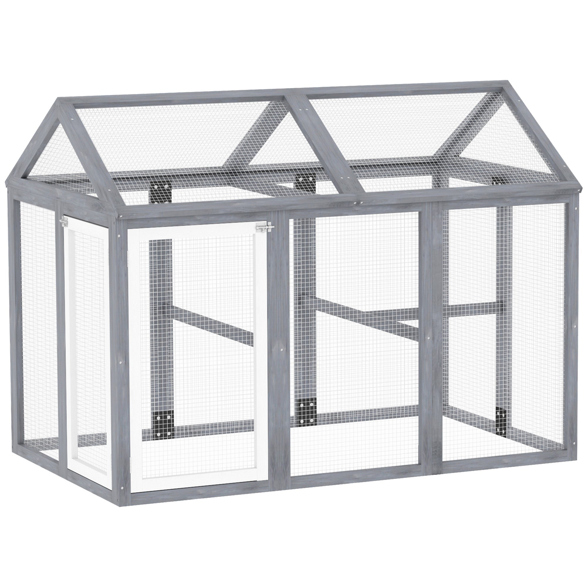 PawHut Large Chicken Run, Wooden Chicken coop, with Combinable Design - Wood Effect - North Peak Garden Furniture