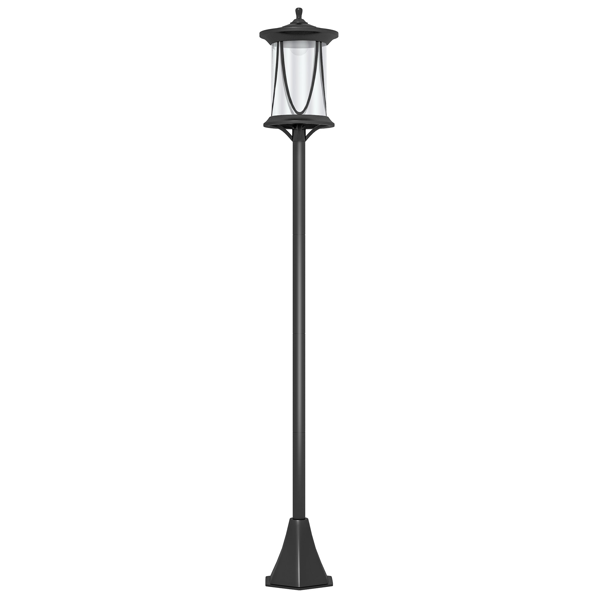 Outsunny Solar Lamp Post Light, 1.3 M LED Outdoor Street Light, Waterproof IP44 for Patio, Garden, Pathway, Cool White - North Peak Garden Furniture