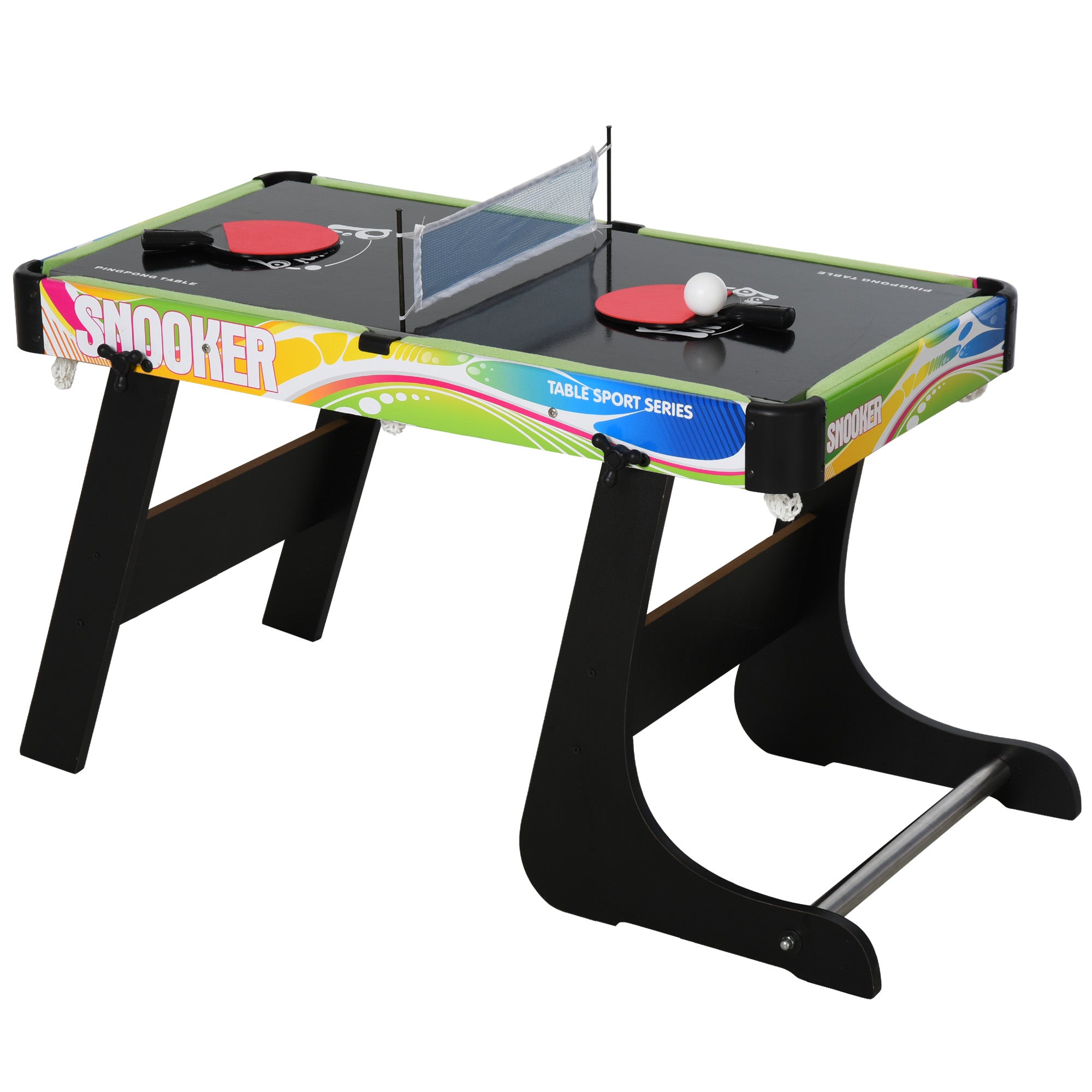 HOMCOM Folding Multi Gaming Table 4 in 1 Hockey, Football Table, Table Tennis, Billiards For Play Fun - North Peak Garden Furniture