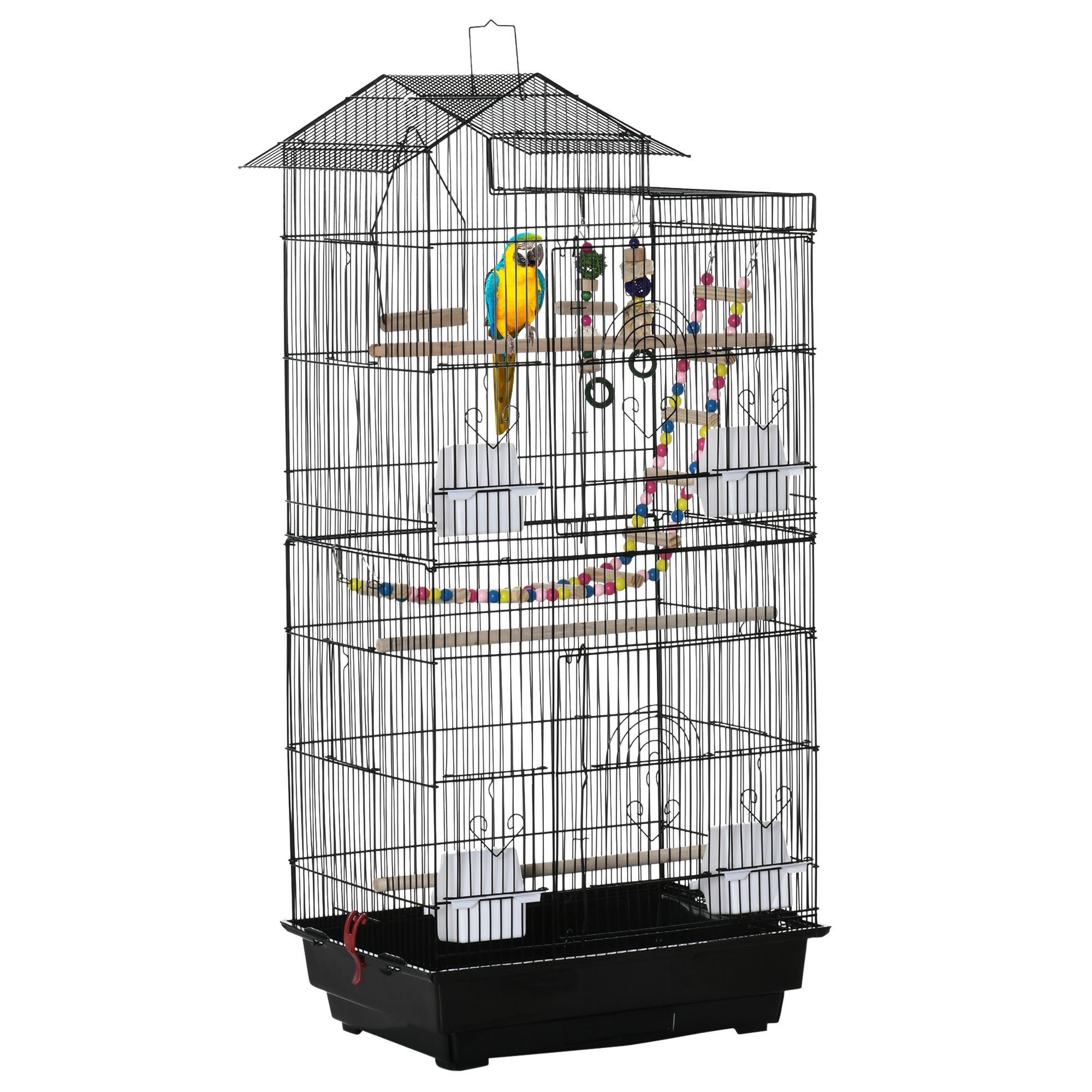PawHut Bird Cage for Budgies, Finches, Canaries w/ Accessories, Toys, Tray - North Peak Garden Furniture