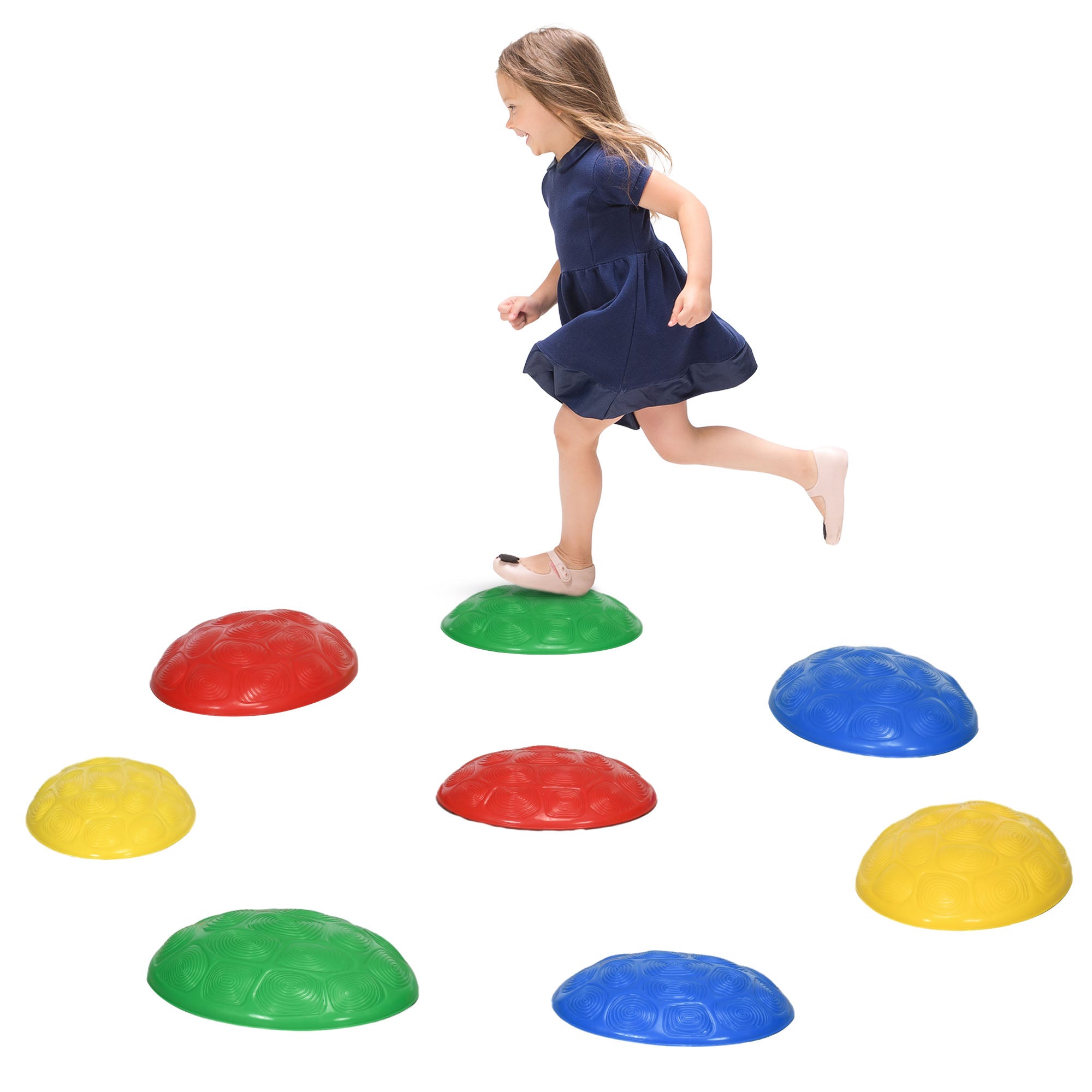 ZONEKIZ Eight-Piece Kids Stepping Stones, with Non-Slip Mats, Balance River Stones - North Peak Garden Furniture