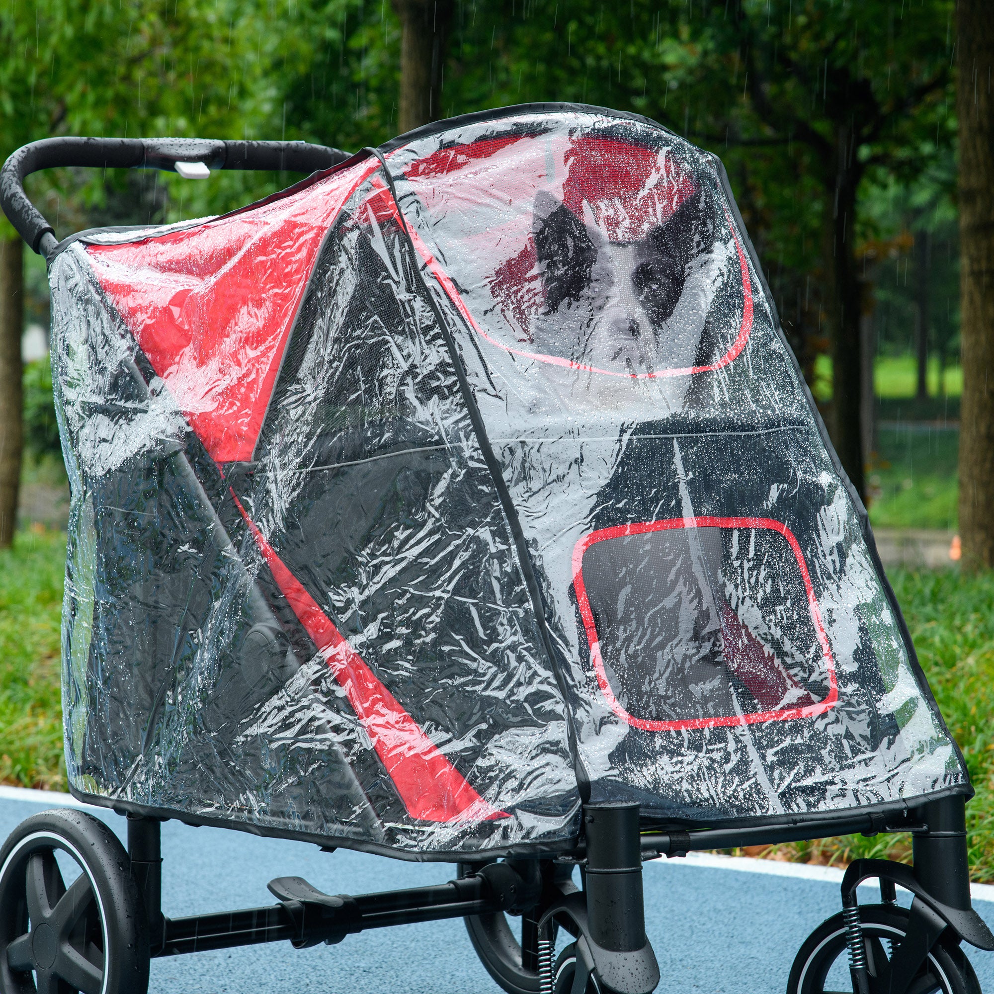 PawHut Rain Cover for Dog Pram, Stroller Buggy with Rear Entry - North Peak Garden Furniture