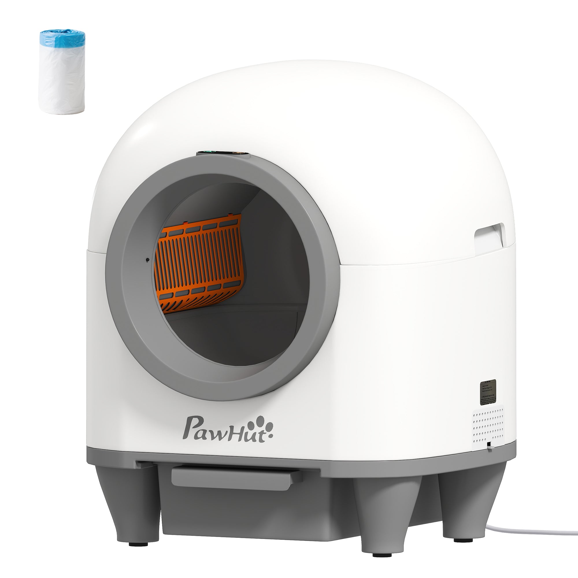 PawHut 80L Extra Large Self Cleaning Cat Litter Tray with APP Control, Safety Protection, Odor Removal, Rubbish Bag for Multiple Kittens