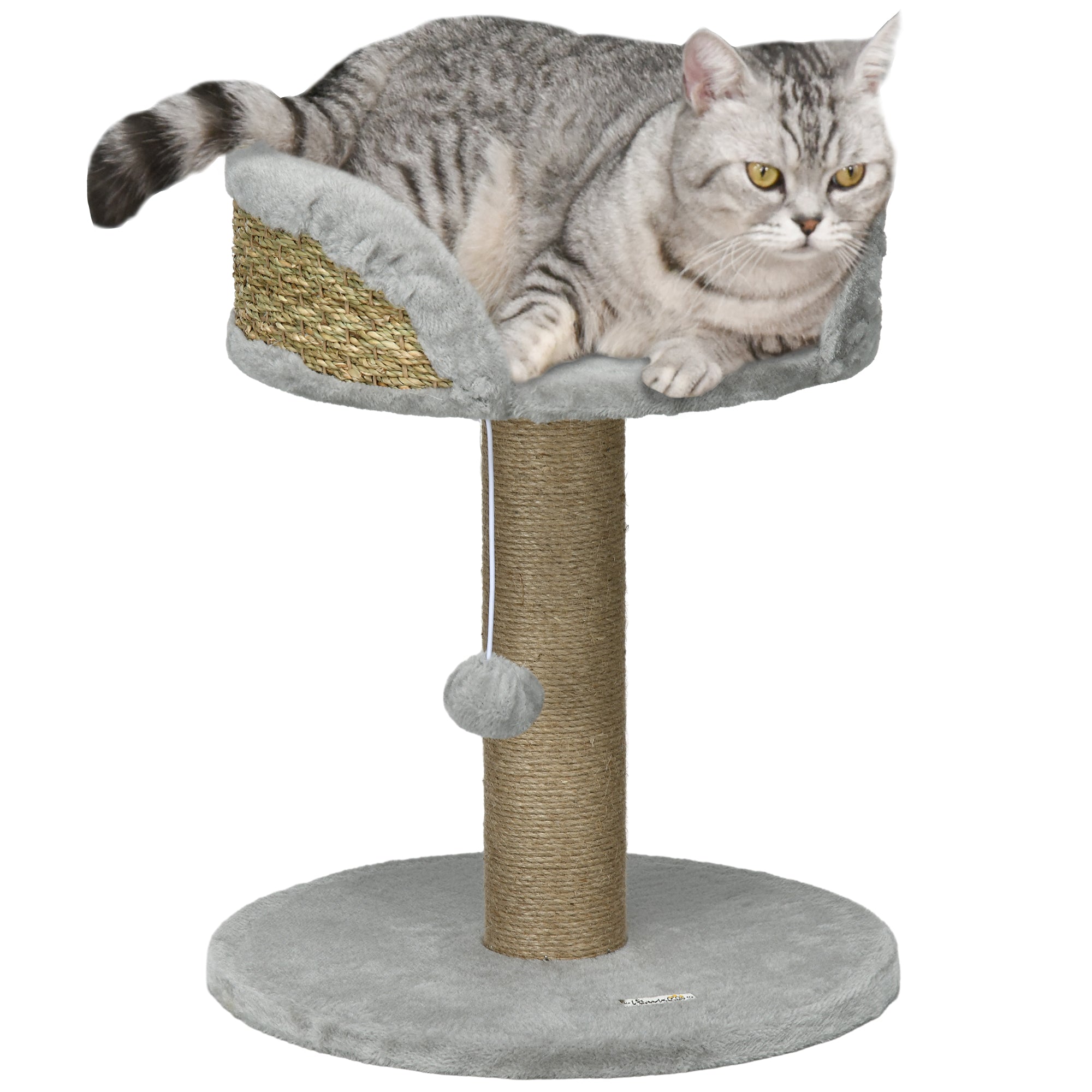 PawHut Cat Tree Tower with Scratching Posts, Grey - North Peak Garden Furniture