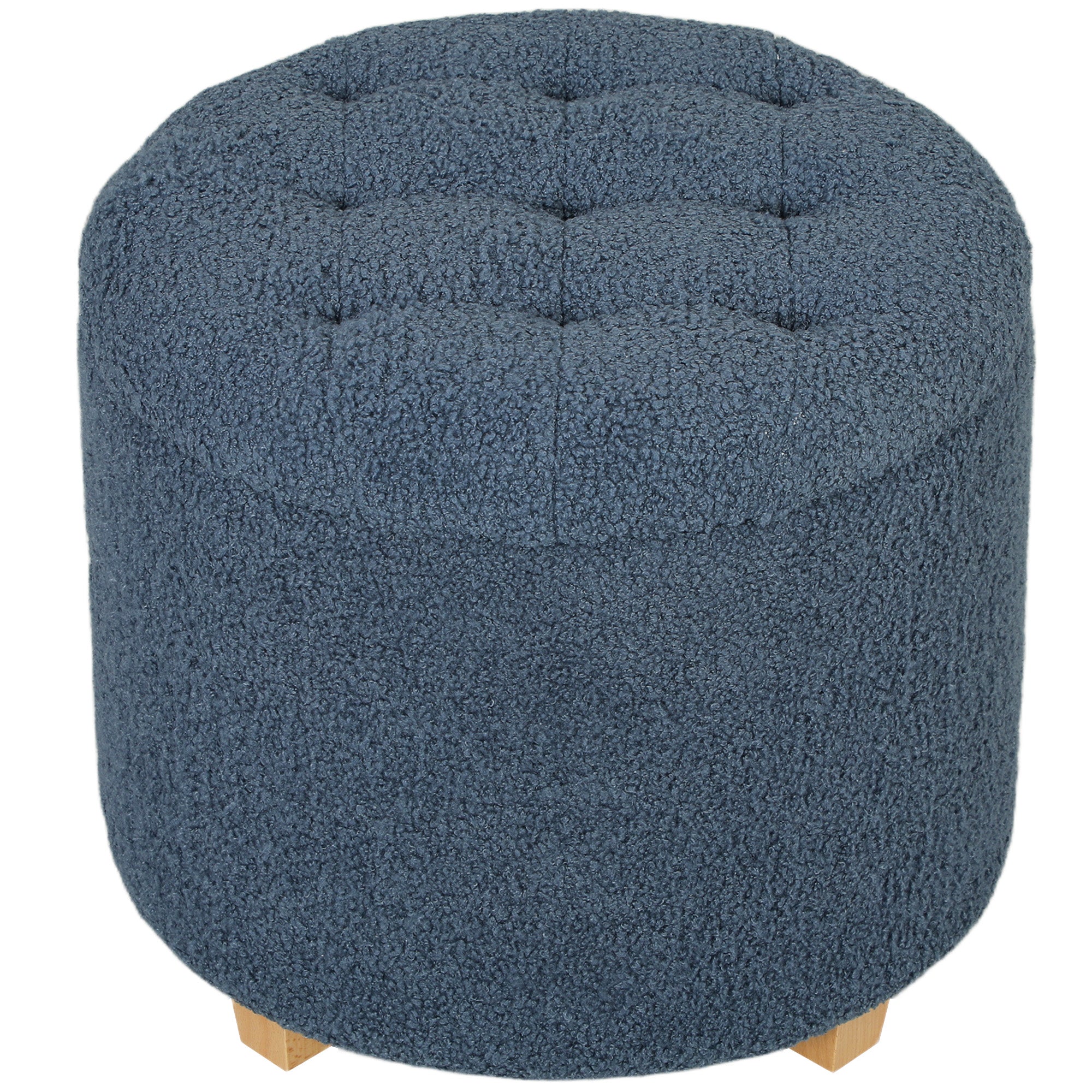 HOMCOM 31.8L Teddy Fleece Storage Ottoman - Blue