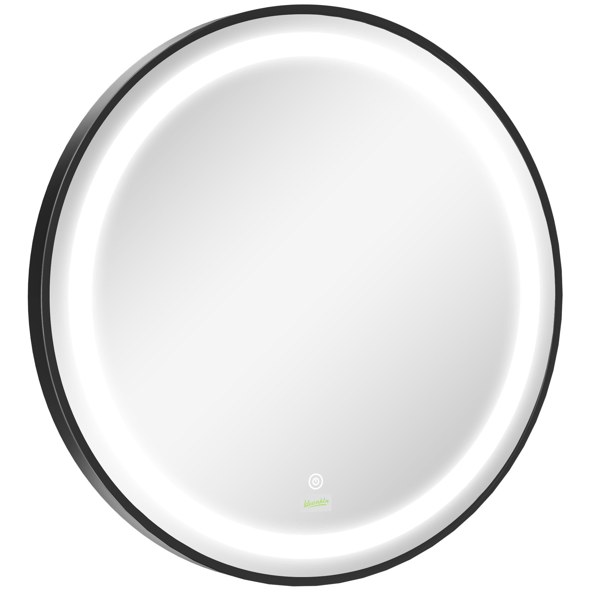 kleankin Round LED Bathroom Mirror, Dimmable Lighted Wall-Mounted Mirror with 3 Temperature Colours, Memory Function, Hardwired - North Peak Garden Furniture