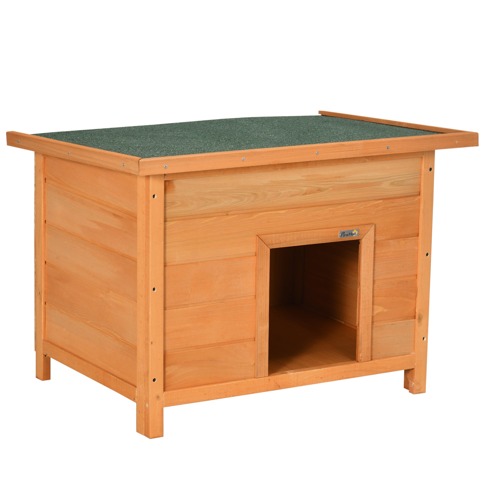 PawHut Wooden Dog Kennel Elevated Dog Pet House w/ Open Top 82W x 58D x 58H cm - North Peak Garden Furniture