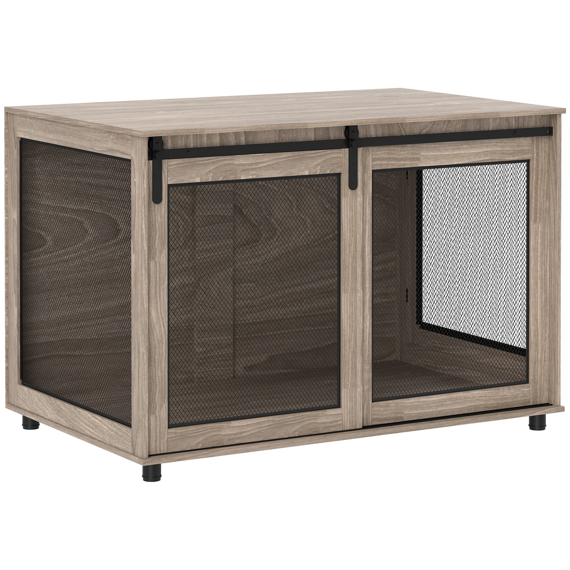 PawHut Dog Crate Furniture with Sliding Door for Extra Large Dogs, 118 x 75.5 x 82cm, Walnut Brown - North Peak Garden Furniture
