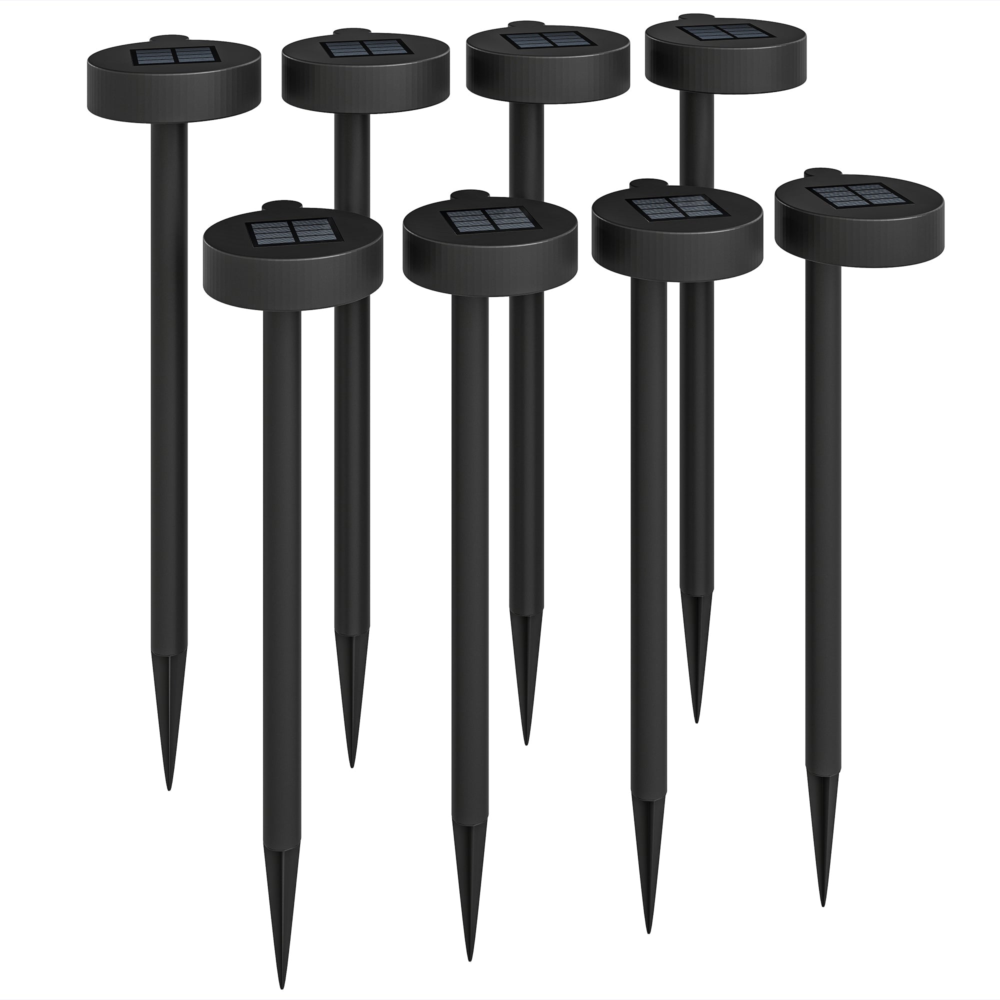 Outsunny Solar Lights Outdoor Garden Stake 8 Pack Pathway Lighting, Solar Stake Lights with Auto On/Off LED, IP44 Waterproof Plastic Outdoor Garden Lighting for Path, Patio and Landscape - North Peak Garden Furniture