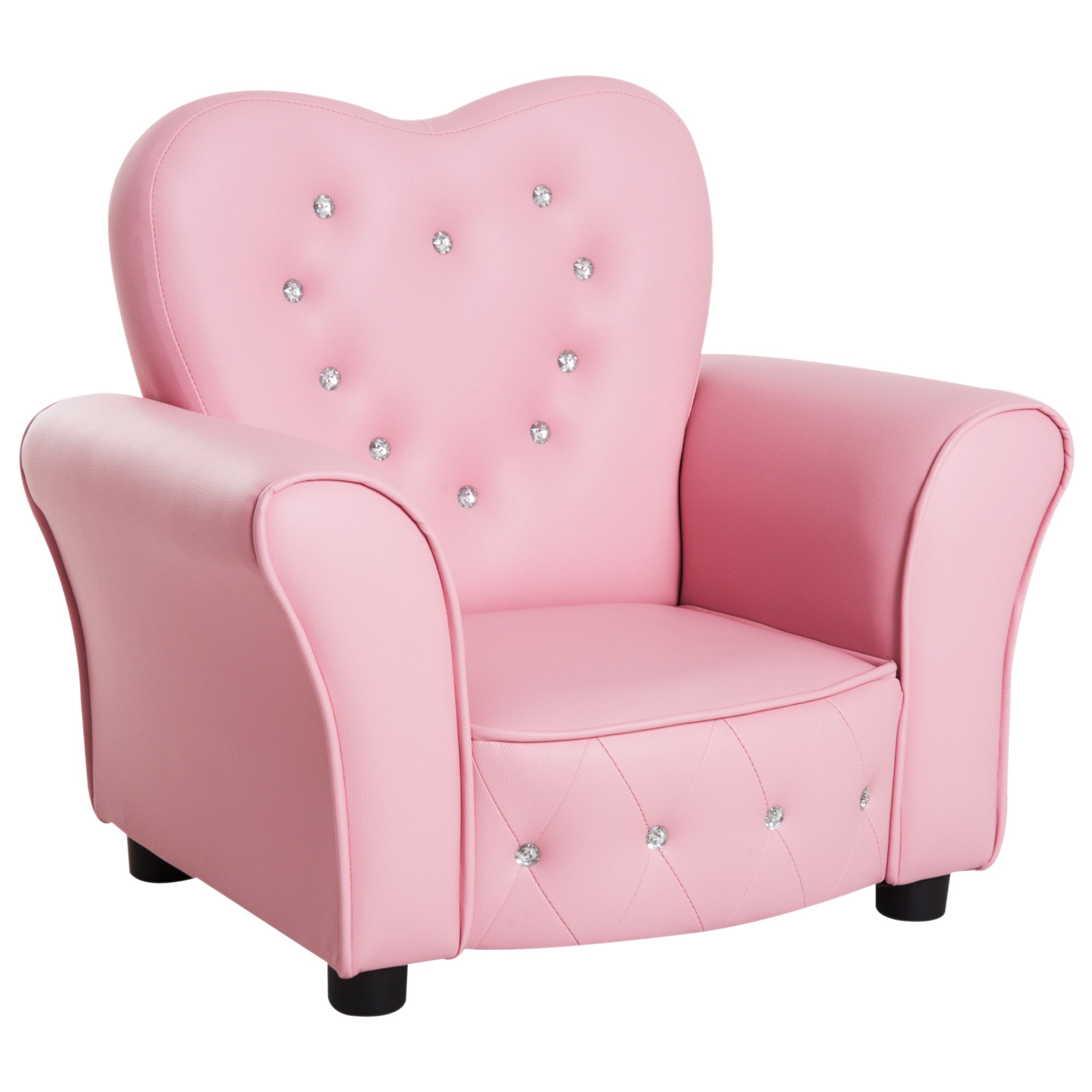 HOMCOM Kids Armchair Toddler Chair Seating Relax Playroom Seater Girl Princess Pink - North Peak Garden Furniture