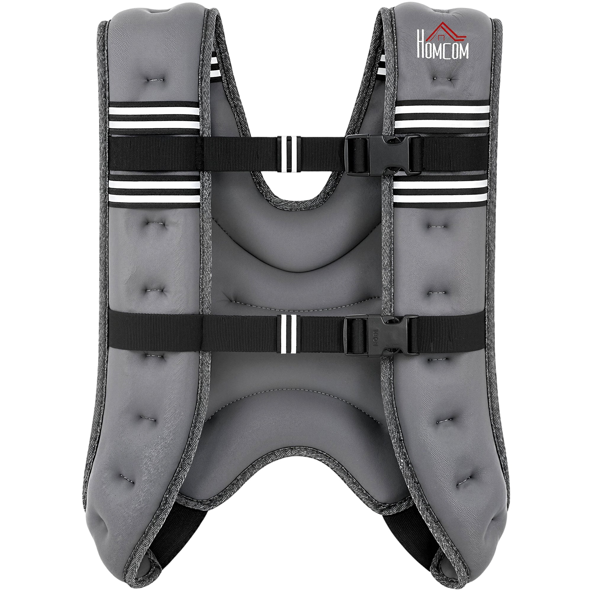 HOMCOM 10KG Weighted Vest, Running Weight Vest with Adjustable Strap, Convenient Pocket and Reflective Strips for Men and Women