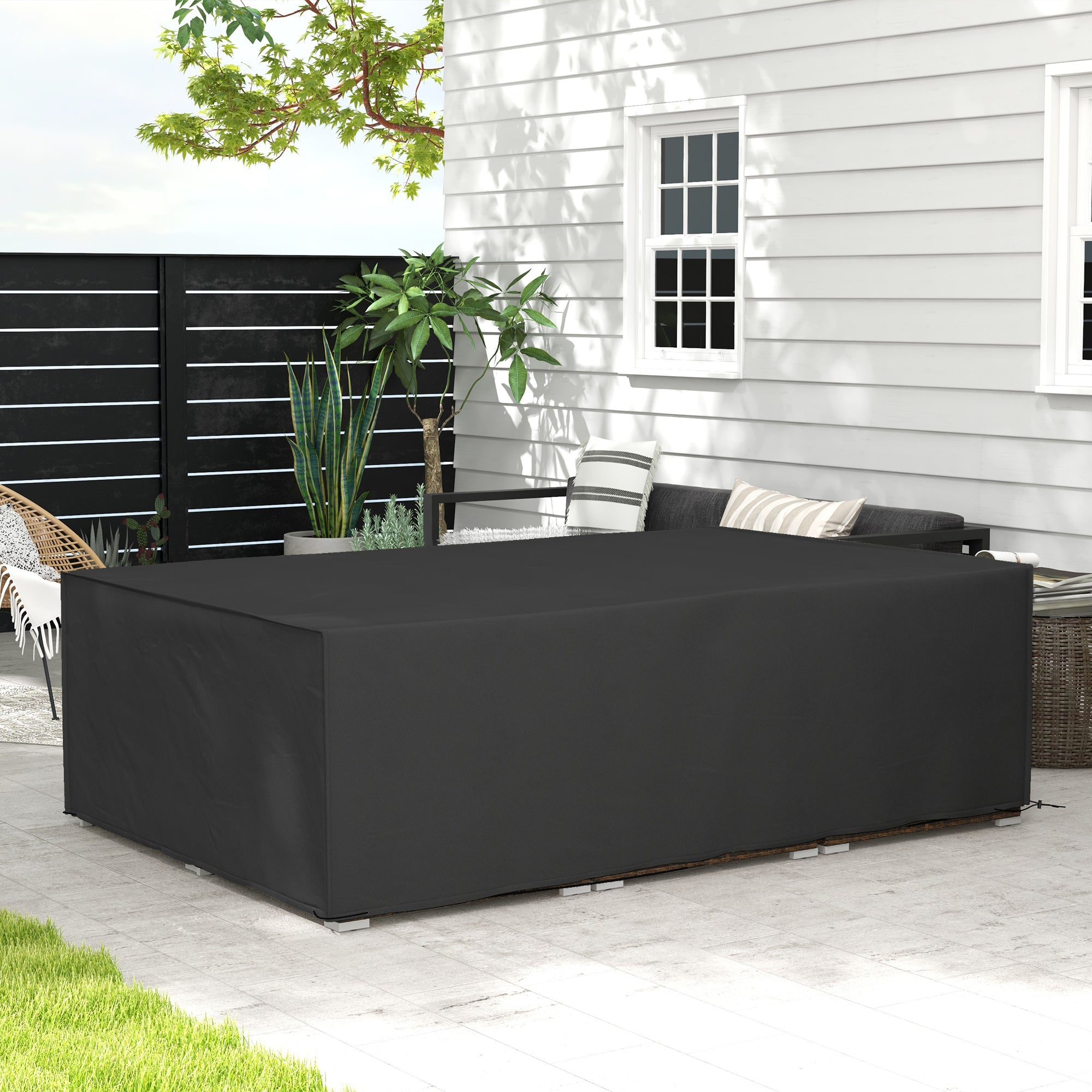 Outsunny 155 x 222cm Waterproof Furniture Cover - Black - North Peak Garden Furniture