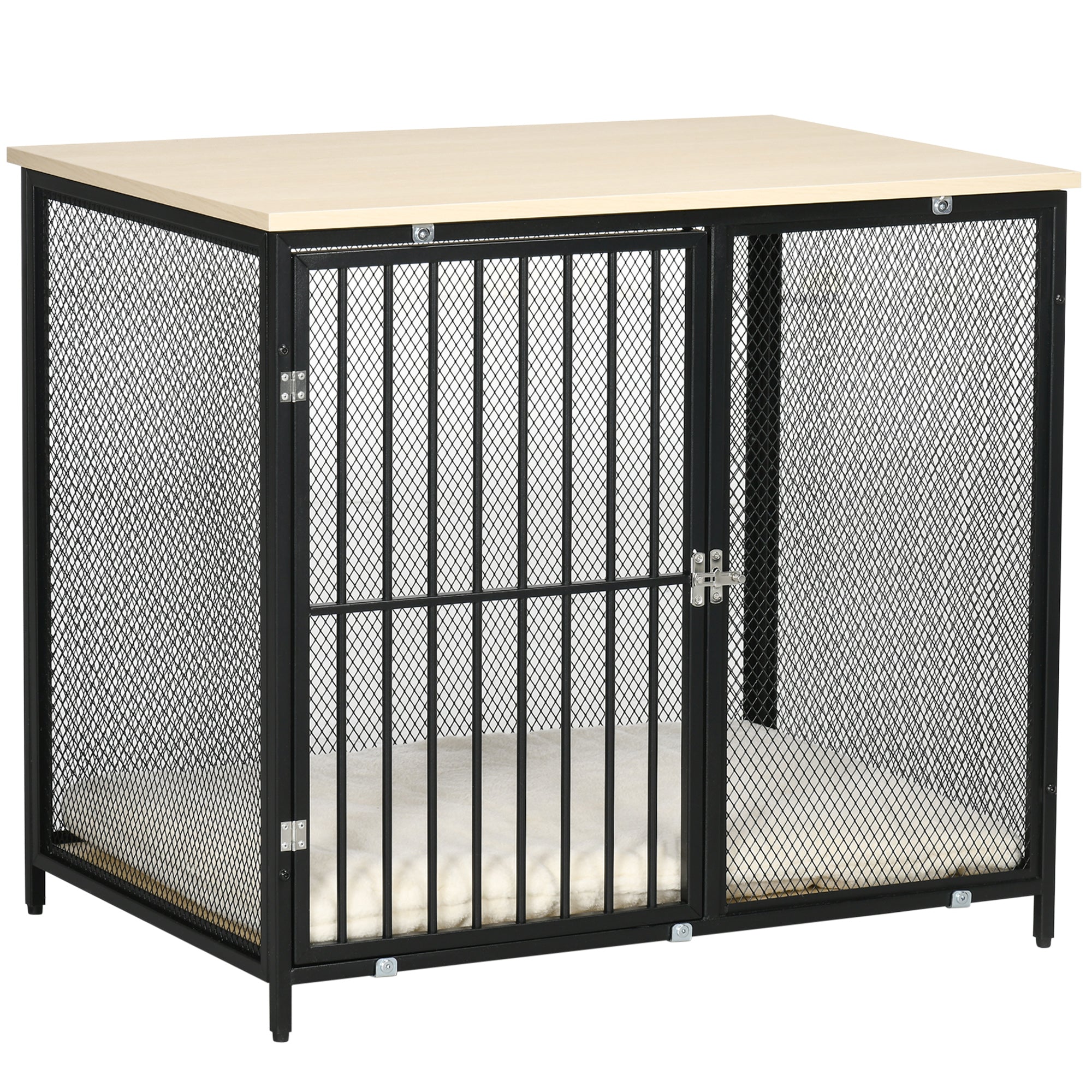 PawHut Dog Cage Side Table, with Cushion, for Small and Medium Dogs - North Peak Garden Furniture