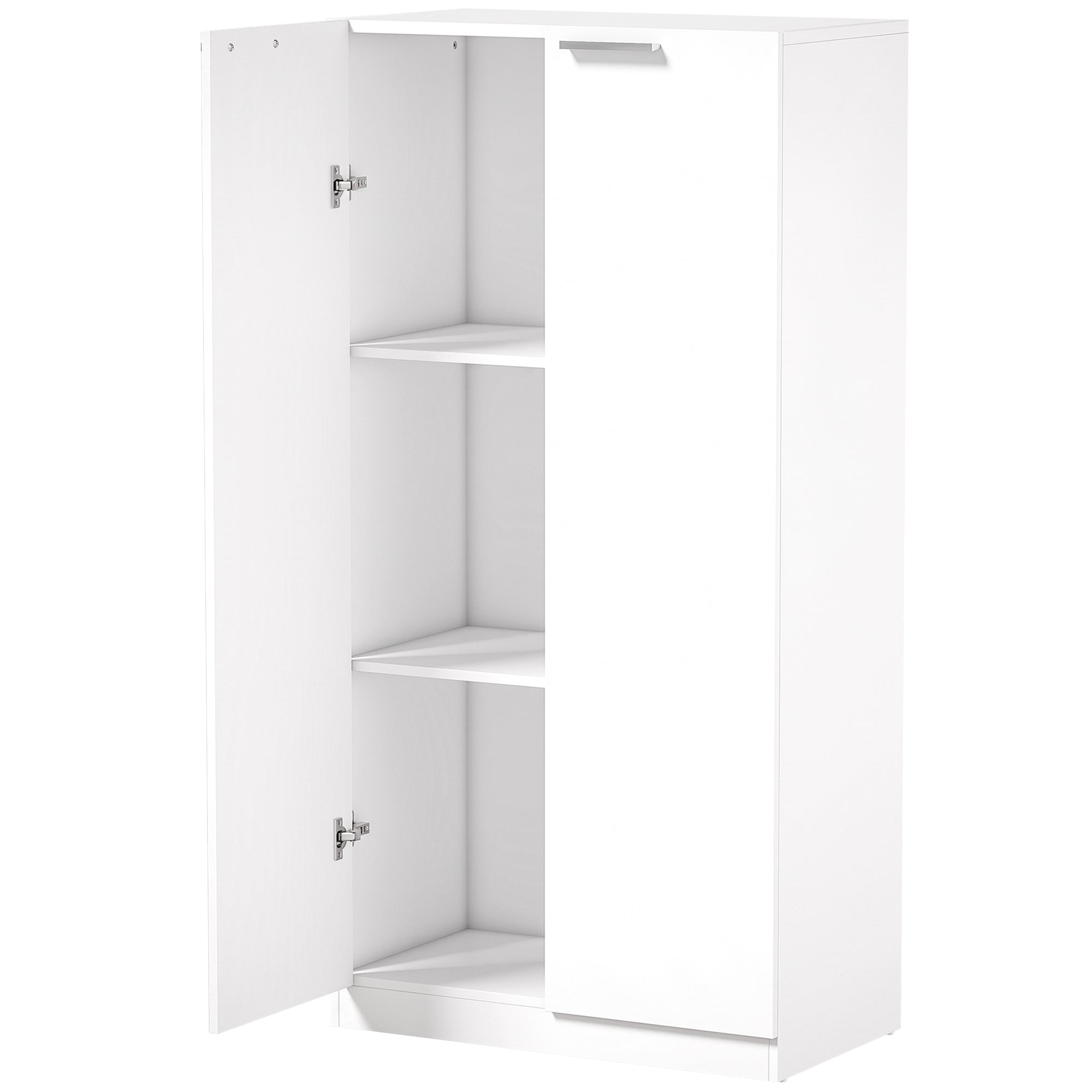 HOMCOM 120 cm Tall Storage Cabinet Cupboard, 3-Tier File Organiser Wooden Filing Cabinet, White