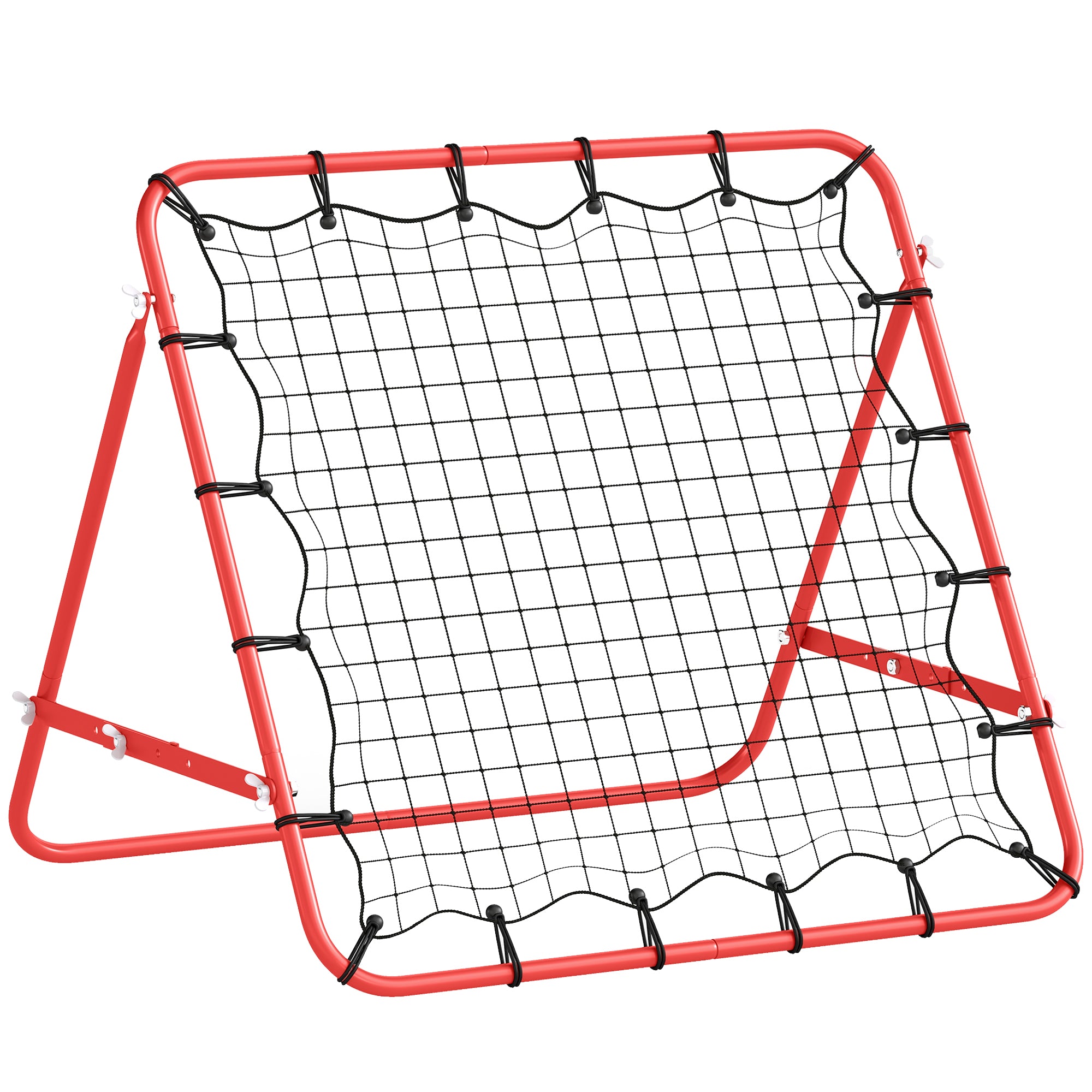 HOMCOM Rebounder Net, Practise Kickback Goal, for Teens, Adults Training - Red