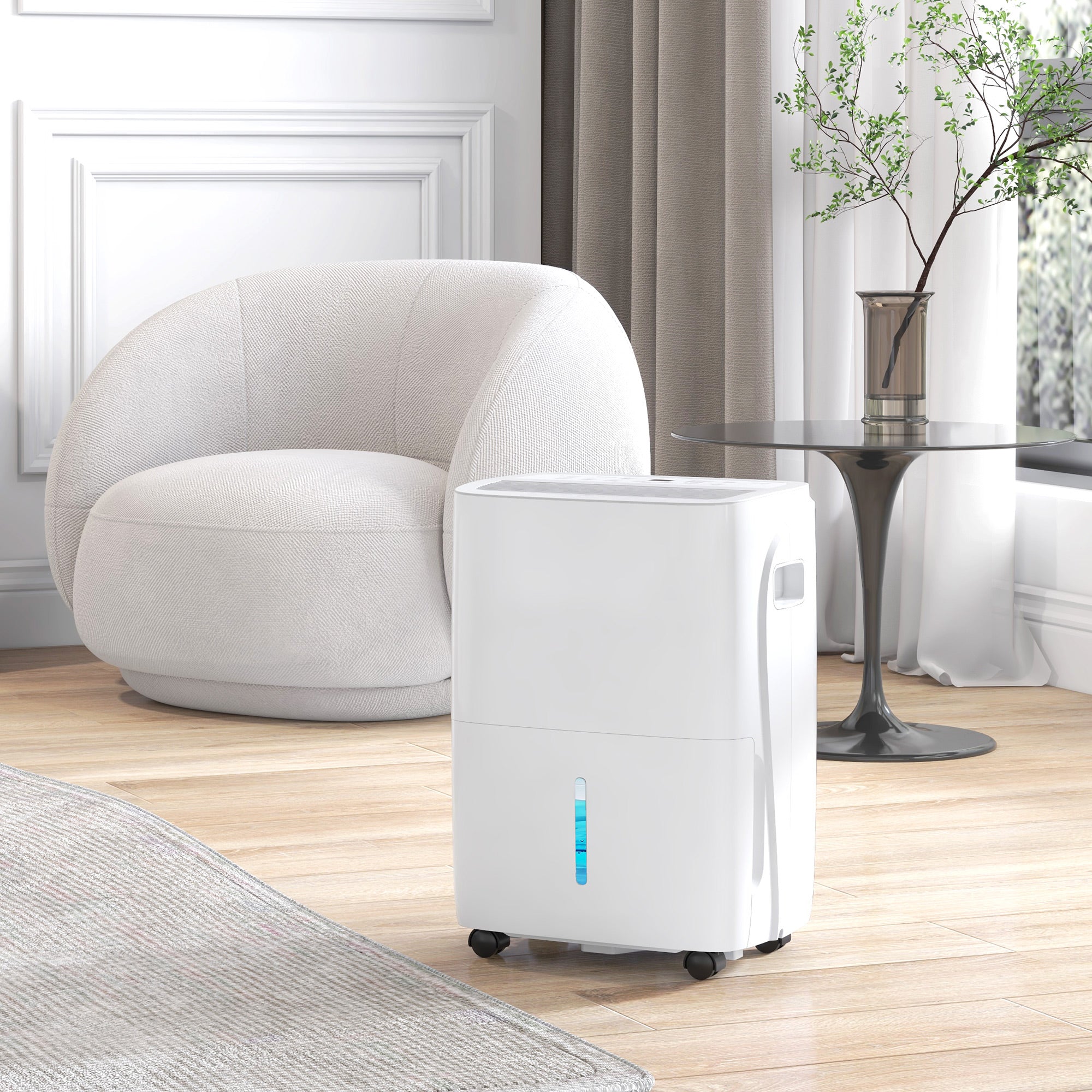 HOMCOM 30L/Day Dehumidifier with Auto-Clean Filter, Continuous Drainage, 4L Water Tank, 24H Timer, Digital Humidity Display, Dehumidifier for Home Damp, Bedroom, Condensation, Mould, Laundry Drying - North Peak Garden Furniture
