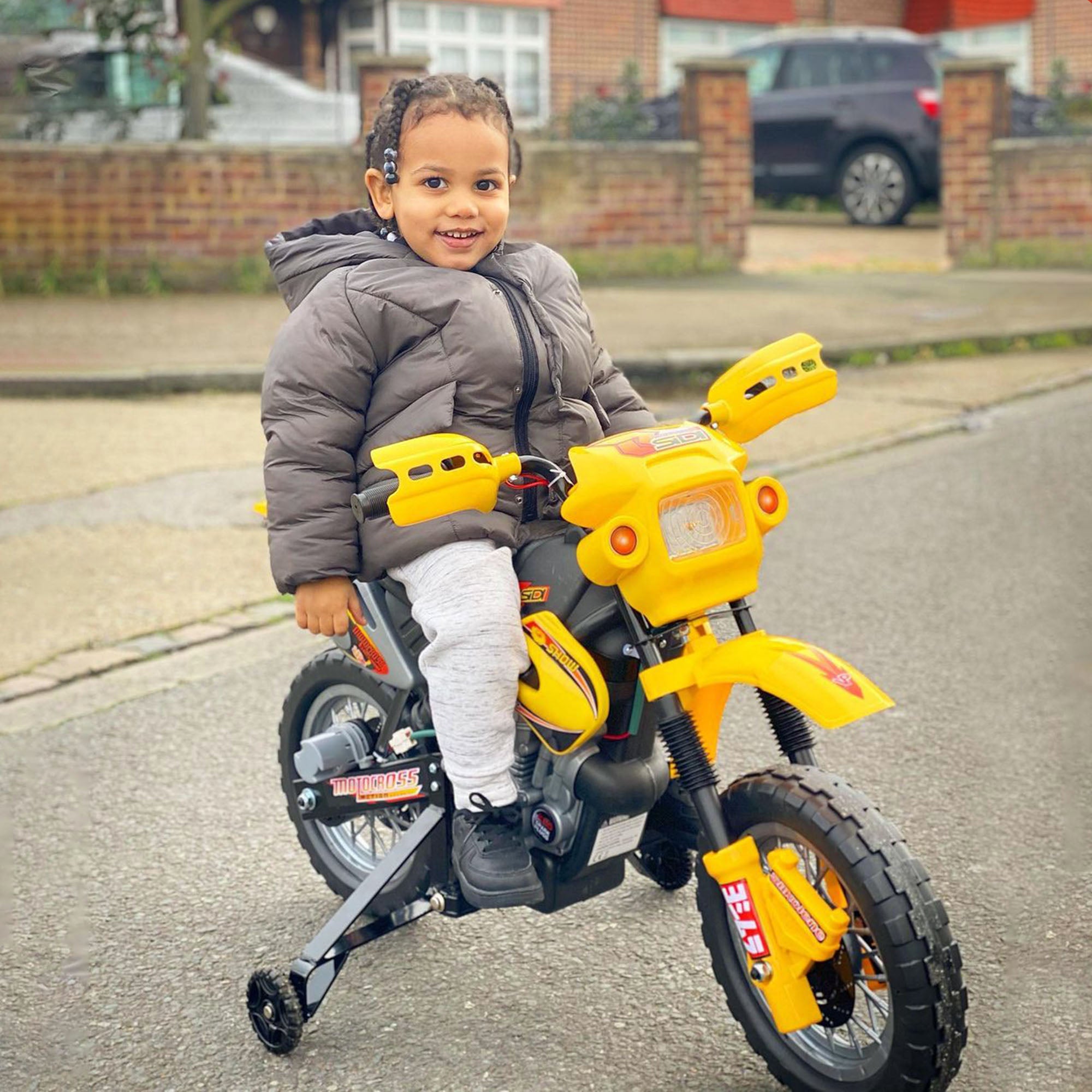 HOMCOM Electric Motorcycle for Kids Ride on Toys-Yellow - North Peak Garden Furniture