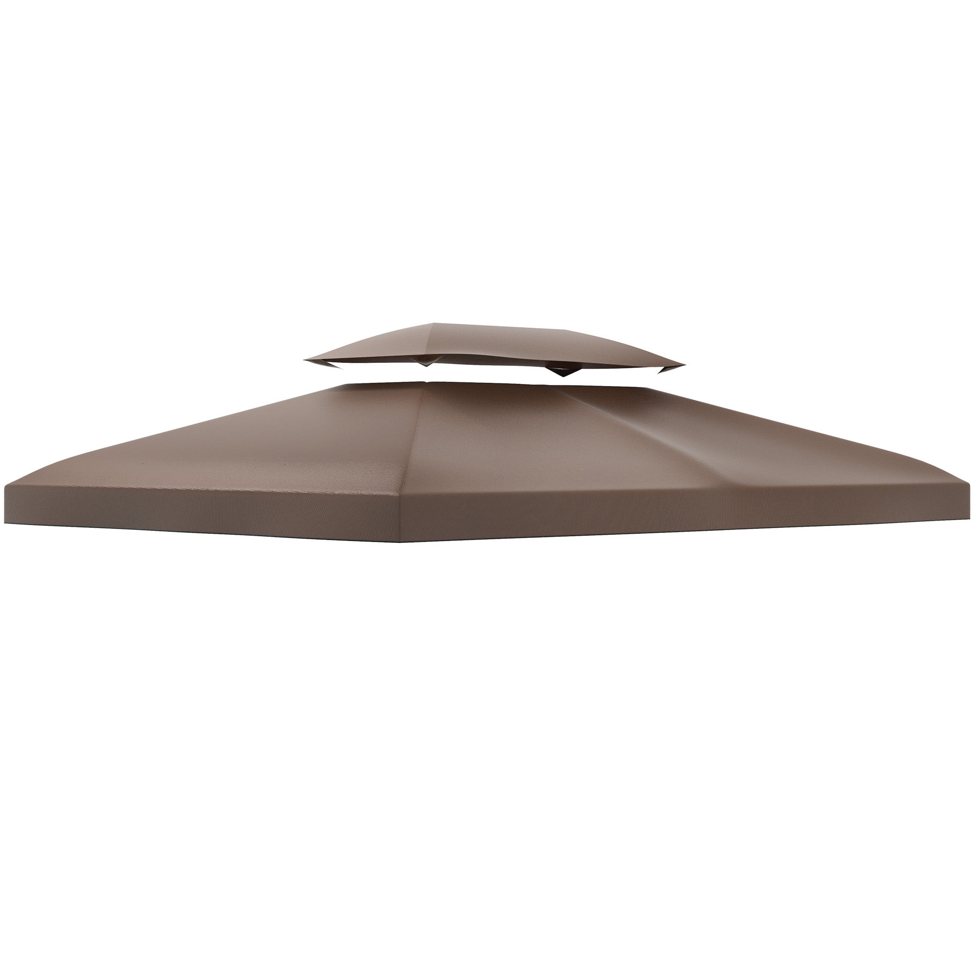 Outsunny 3x4m Gazebo Canopy Replacement Cover, 2 Tier Top Roof UV Cover Garden Patio Outdoor Sun Awning Shelters, Brown (TOP COVER ONLY) - North Peak Garden Furniture